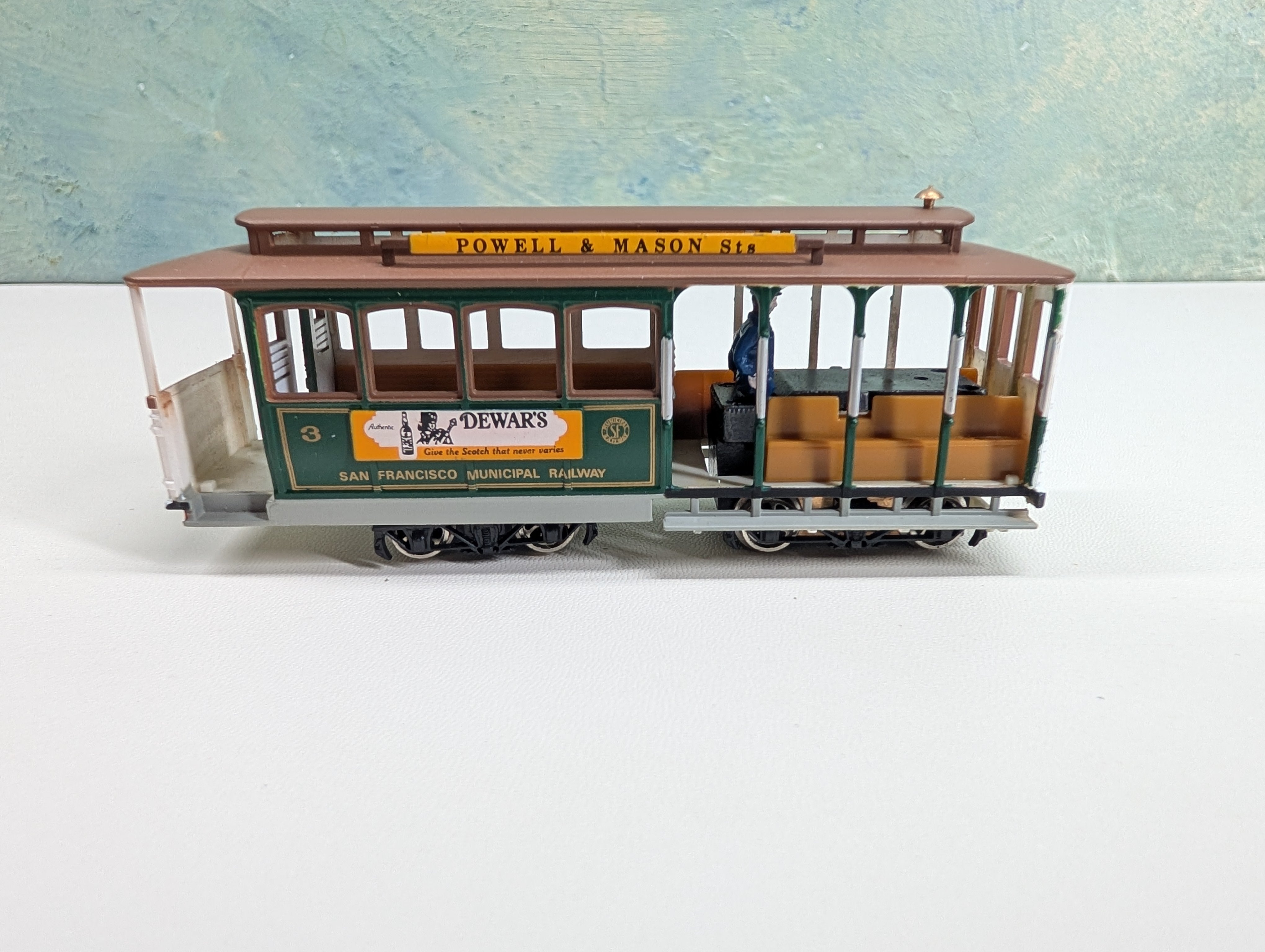 USED Bachmann 60542 HO Scale San Francisco Cable Car Powered Powell & Mason Tested! DC