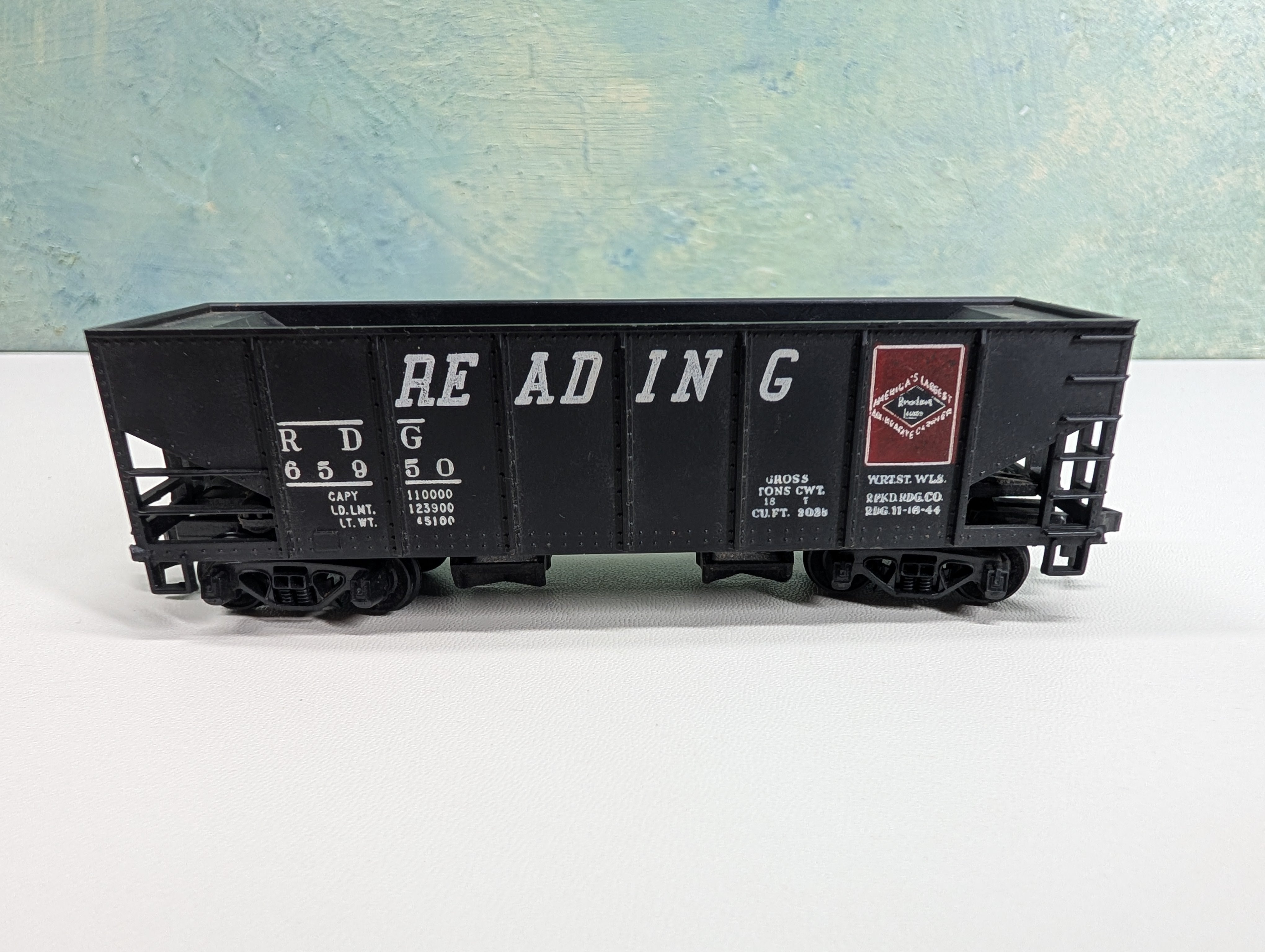 USED Tyco HO Scale 2 Bay Operating Hopper Reading RDG #65950
