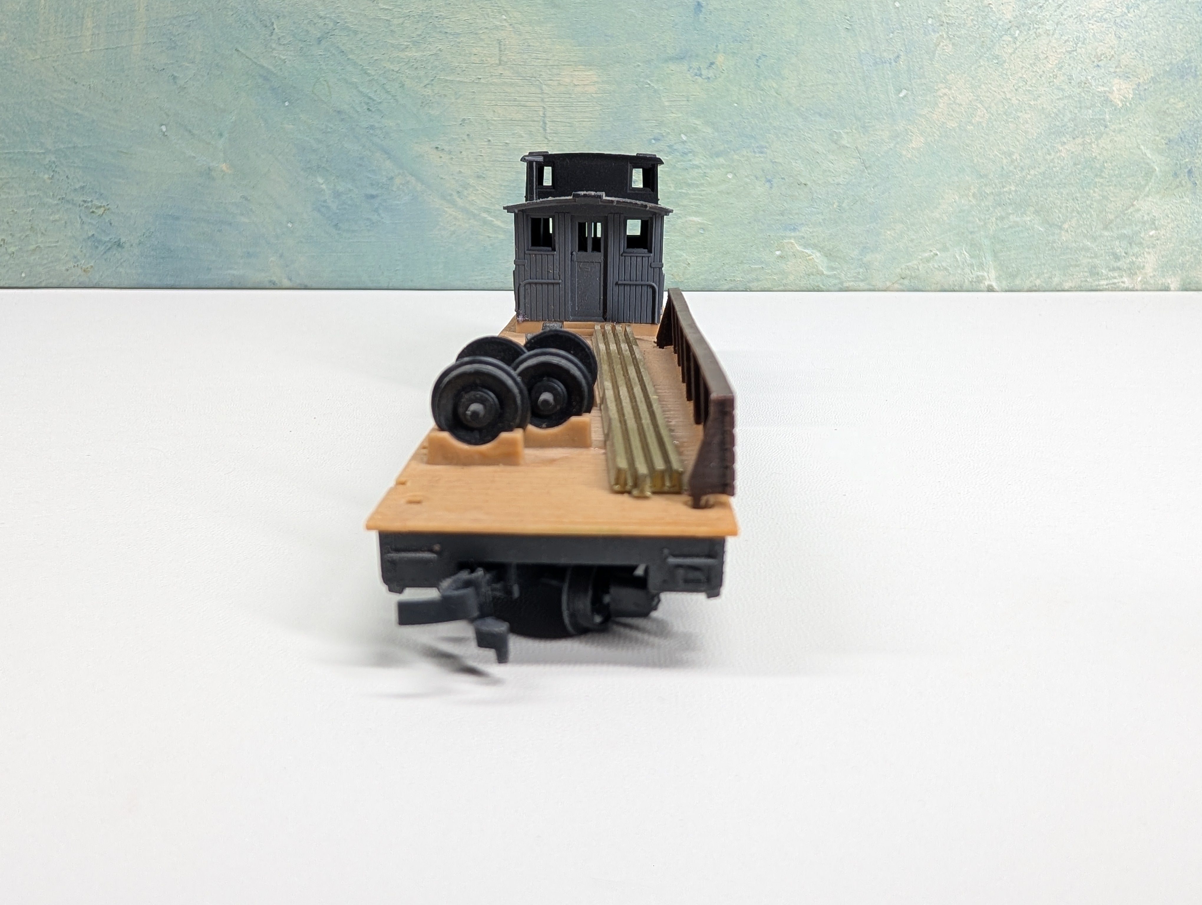 USED Tyco HO Scale 50' MOW Boom Tender Santa Fe #932