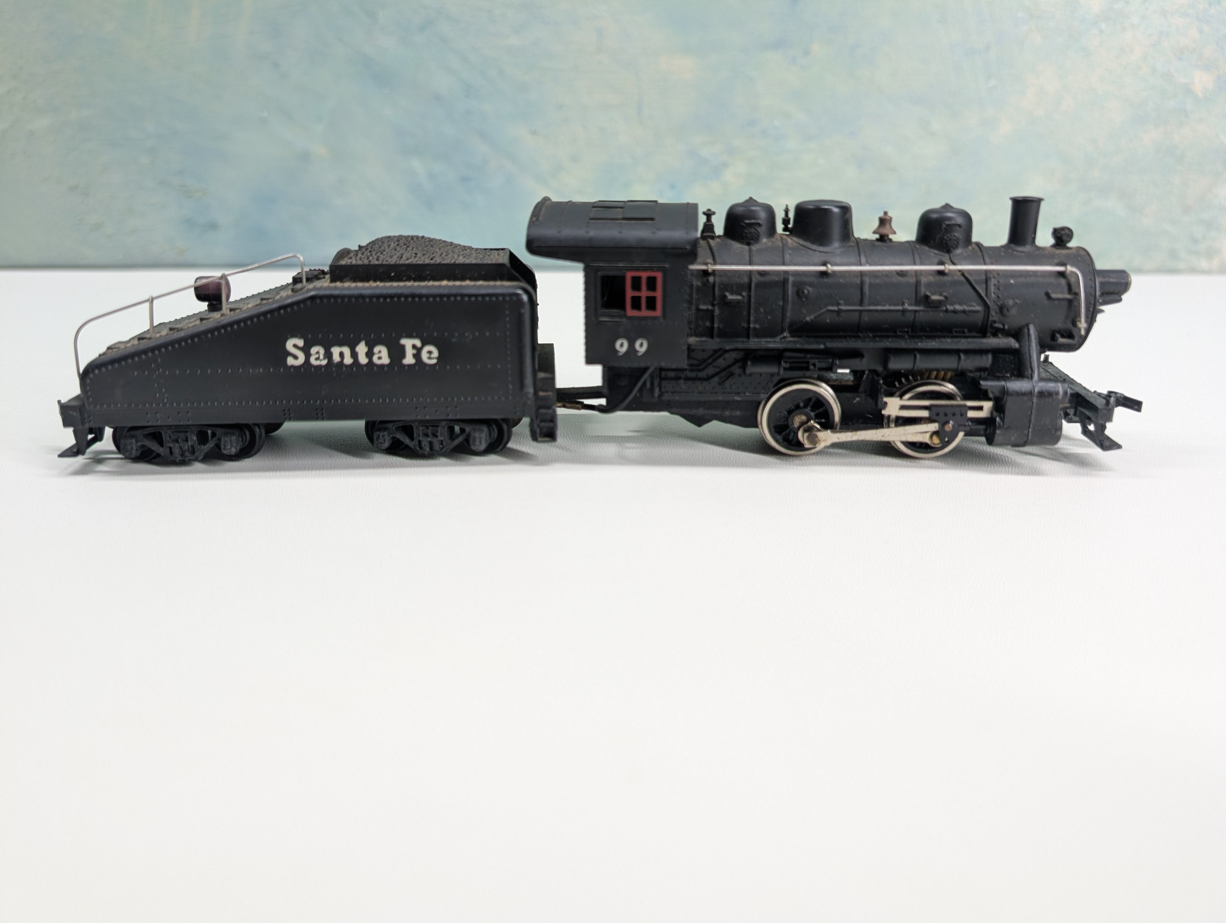 USED Mantua HO Scale 0-4-0 Steam Locomotive Santa Fe ATSF #99 Tested! DC