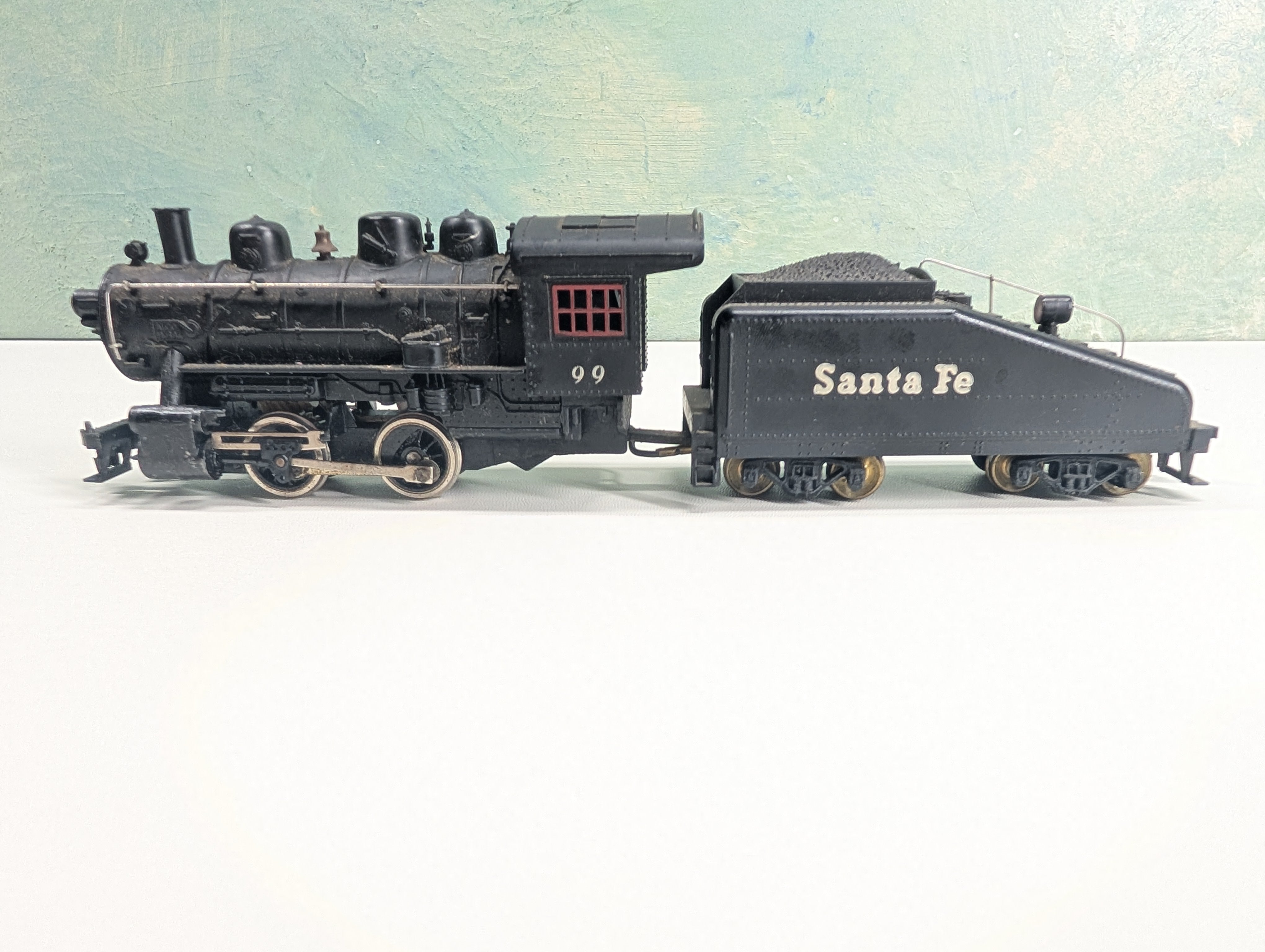 USED Mantua HO Scale 0-4-0 Steam Locomotive Santa Fe ATSF #99 Tested! DC