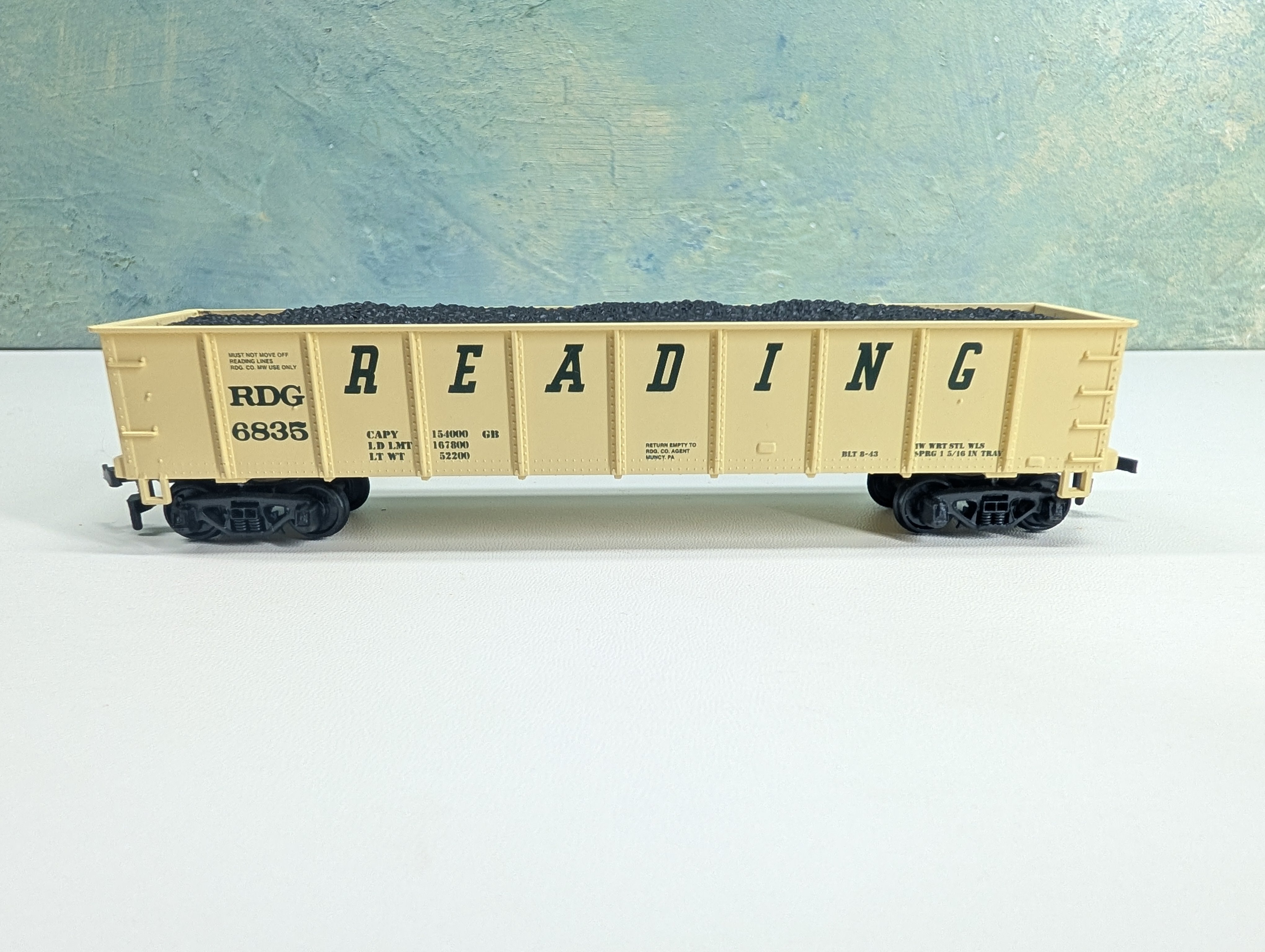 USED Mantua HO Scale Heavy 43' Gondola Reading RDG #6835
