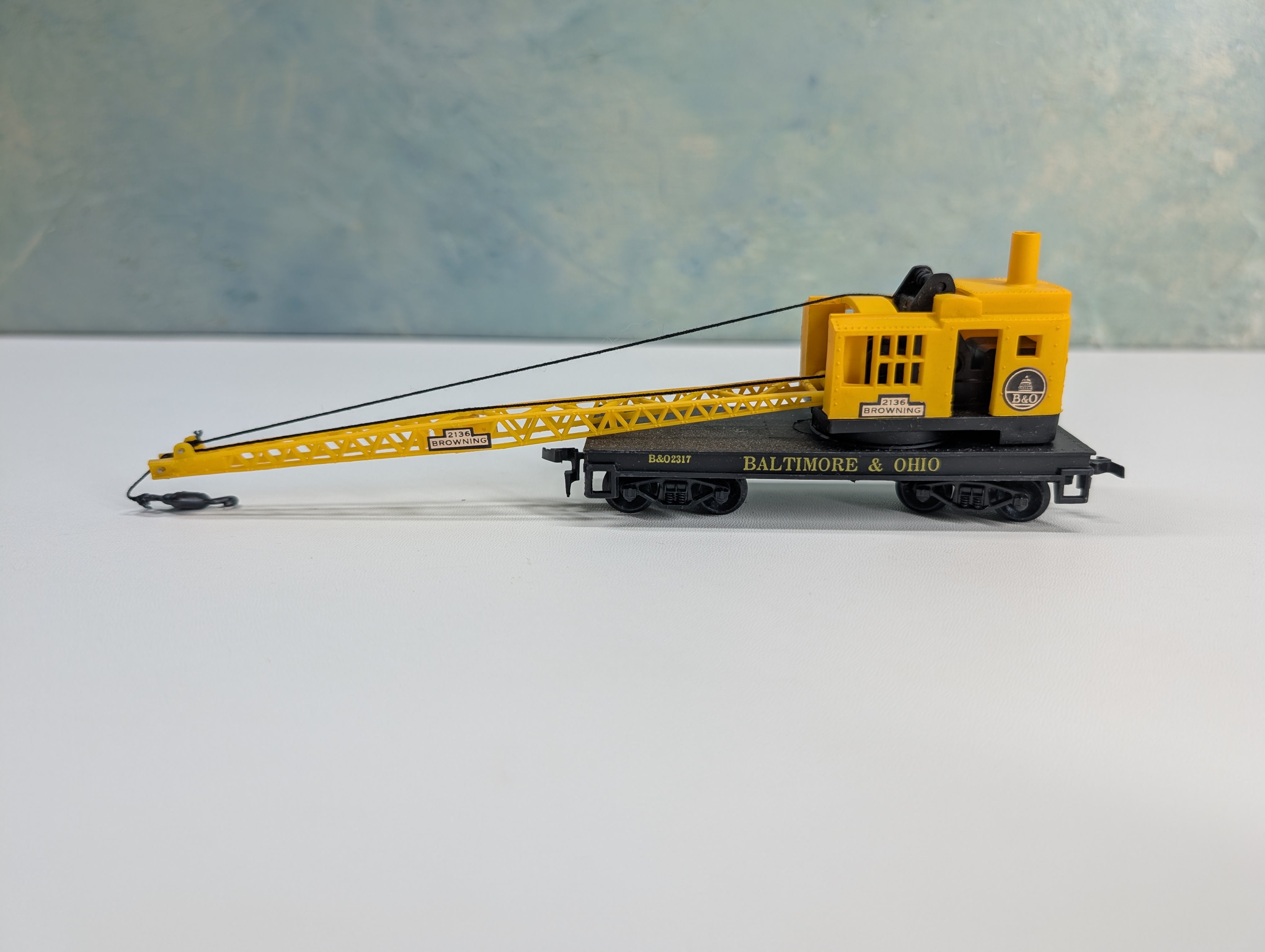 USED Life-Like HO Scale Browning Crane Car Baltimore and Ohio B&O #2317