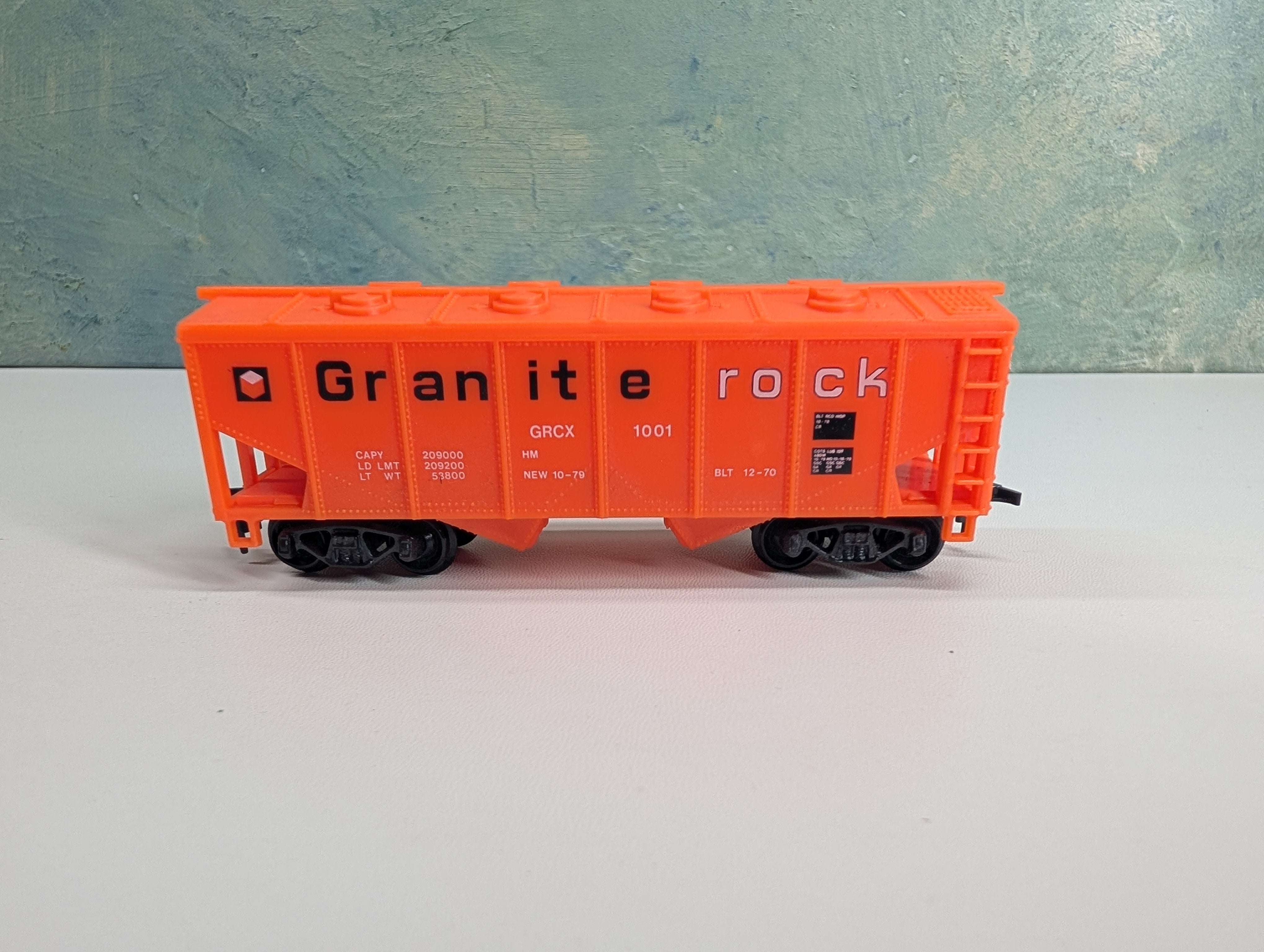 USED Model Power 8084 HO Scale 2 Bay Covered Hopper Granite Rock GRCX #1001 RARE