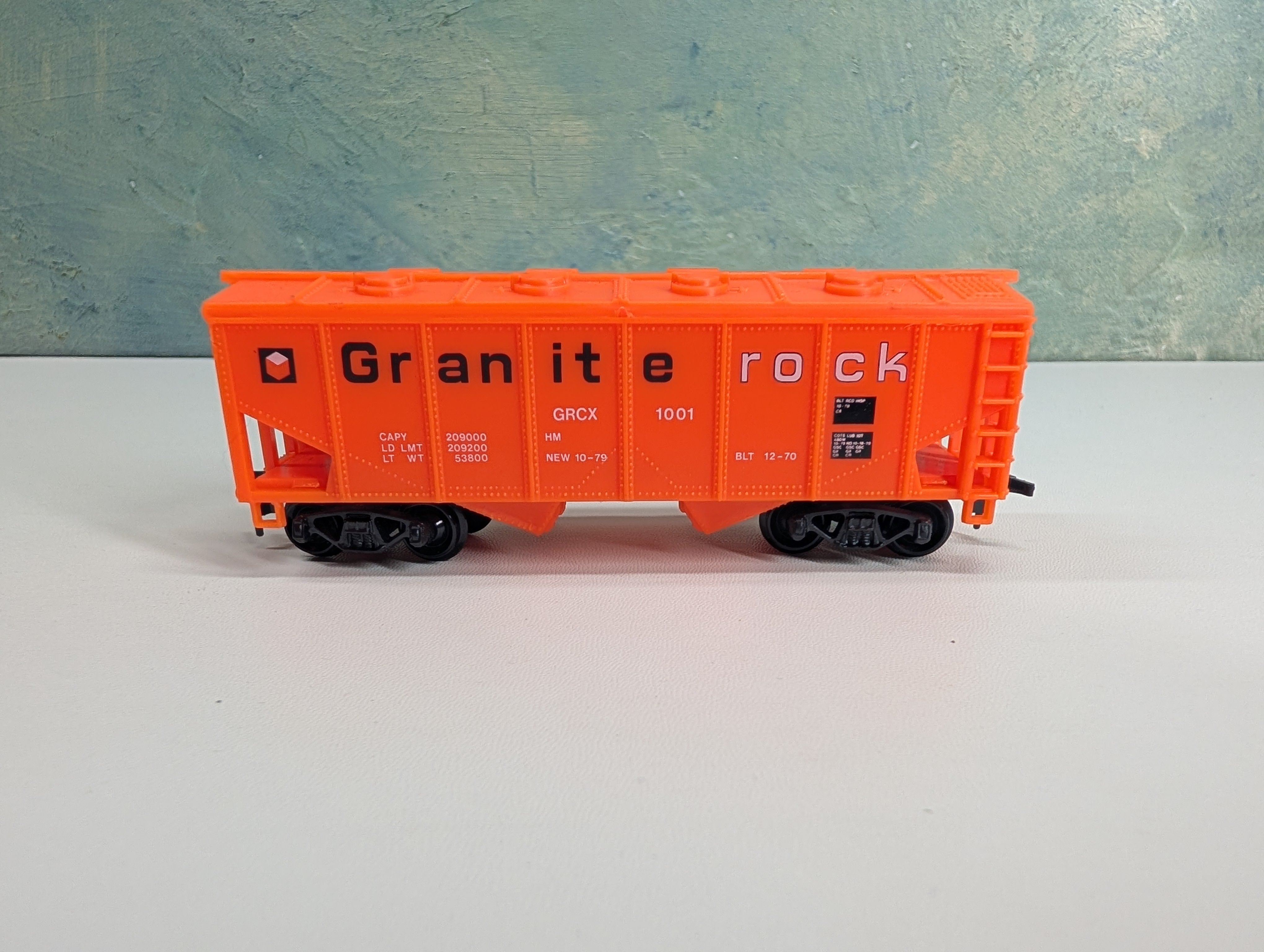 USED Model Power 8084 HO Scale 2 Bay Covered Hopper Granite Rock GRCX #1001 RARE