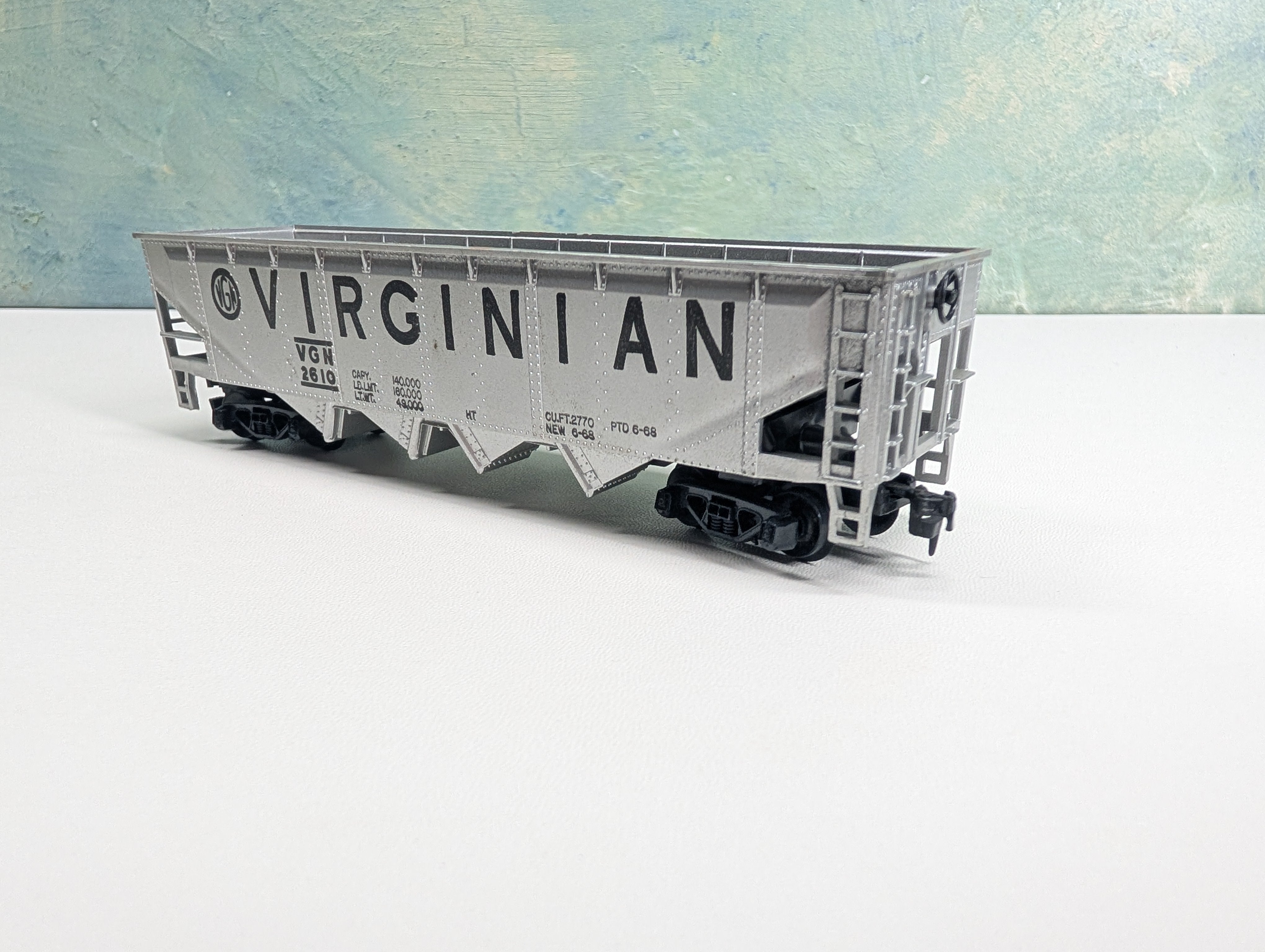 USED Tyco HO Scale Quad Hopper Virginian VGN #2610