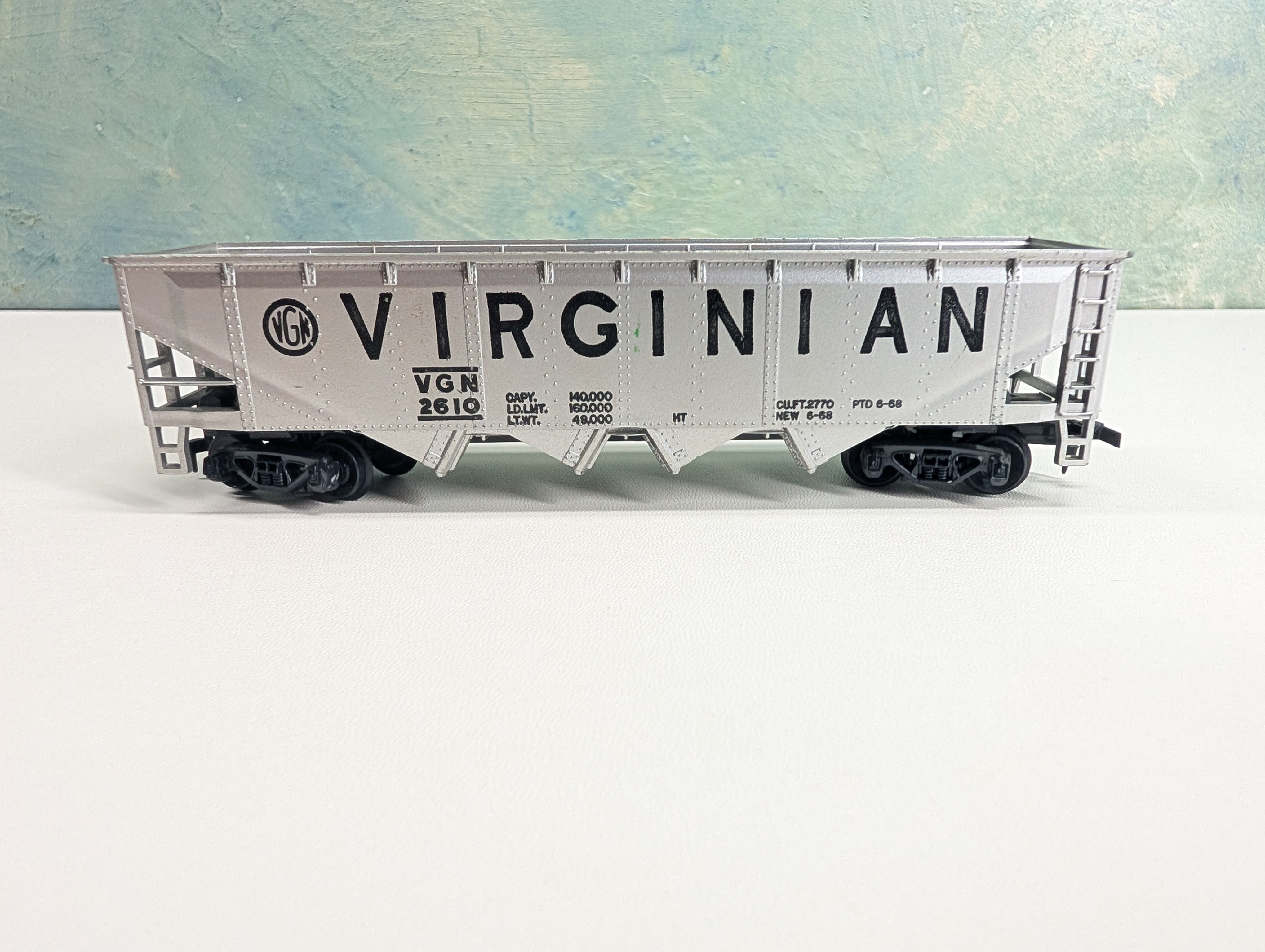 USED Tyco HO Scale Quad Hopper Virginian VGN #2610