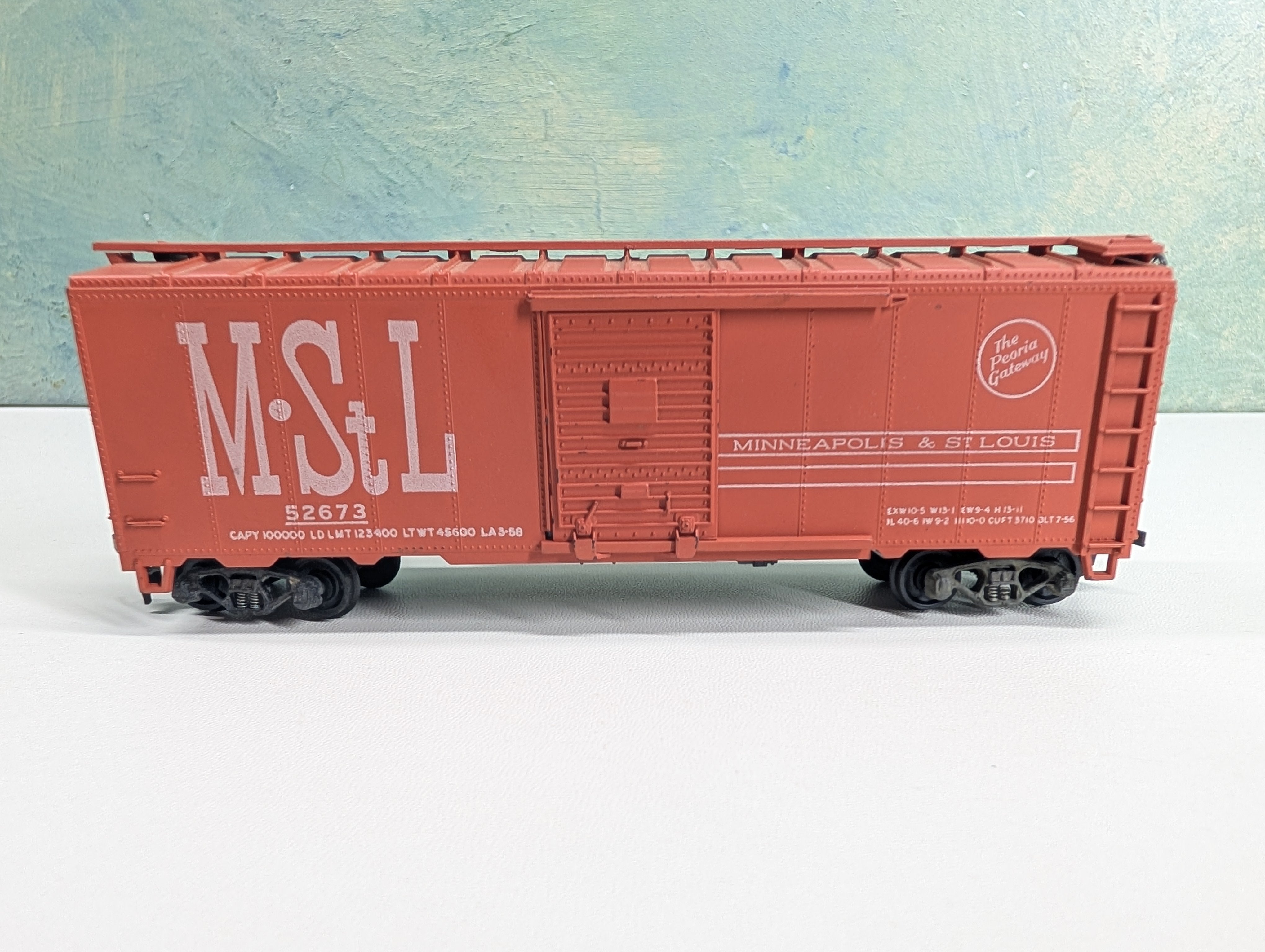 USED Athearn HO Scale 40' Box Car Minneapolis & St Louis MStL #52673