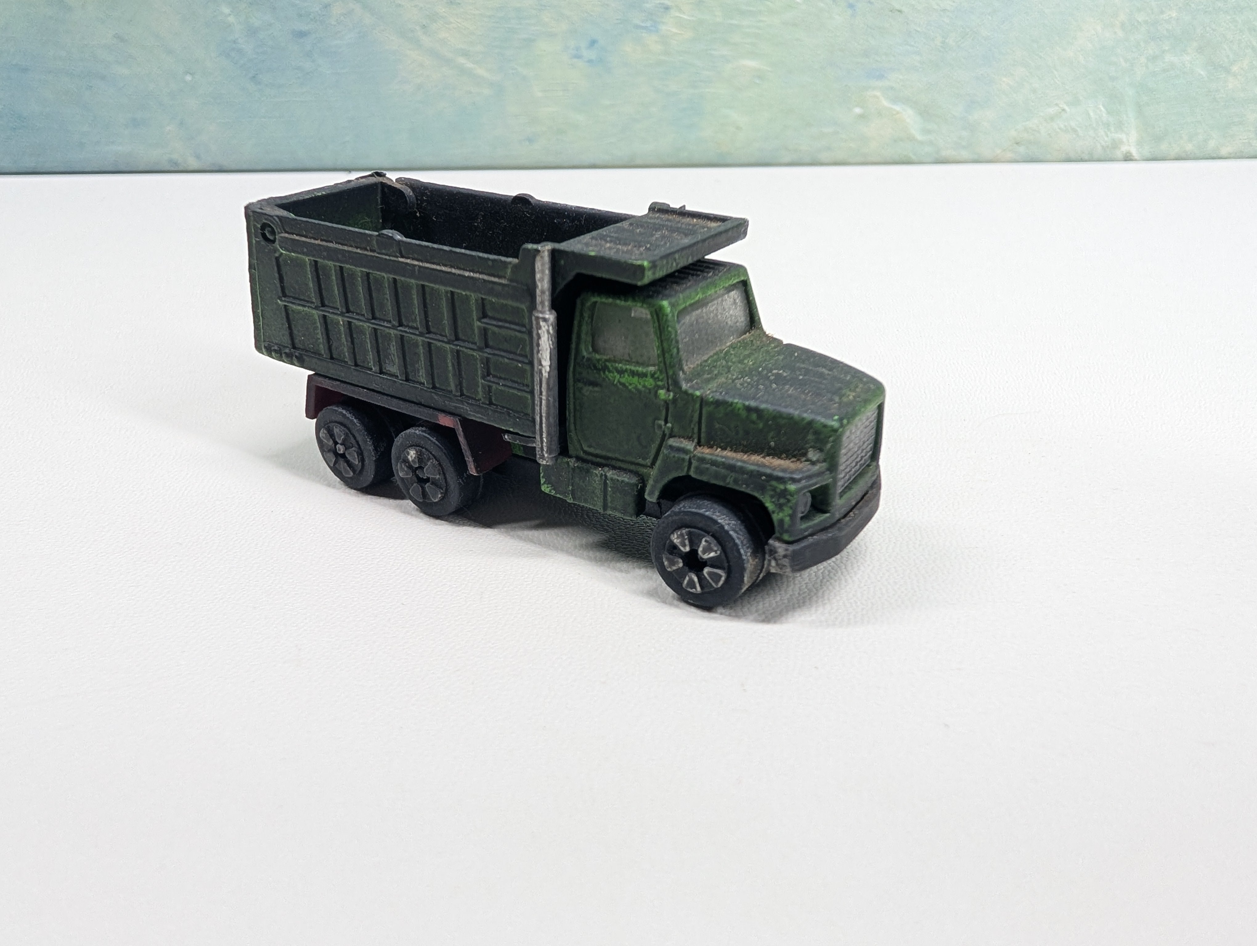 USED Playart HO Scale Green Dump Truck, Weathered