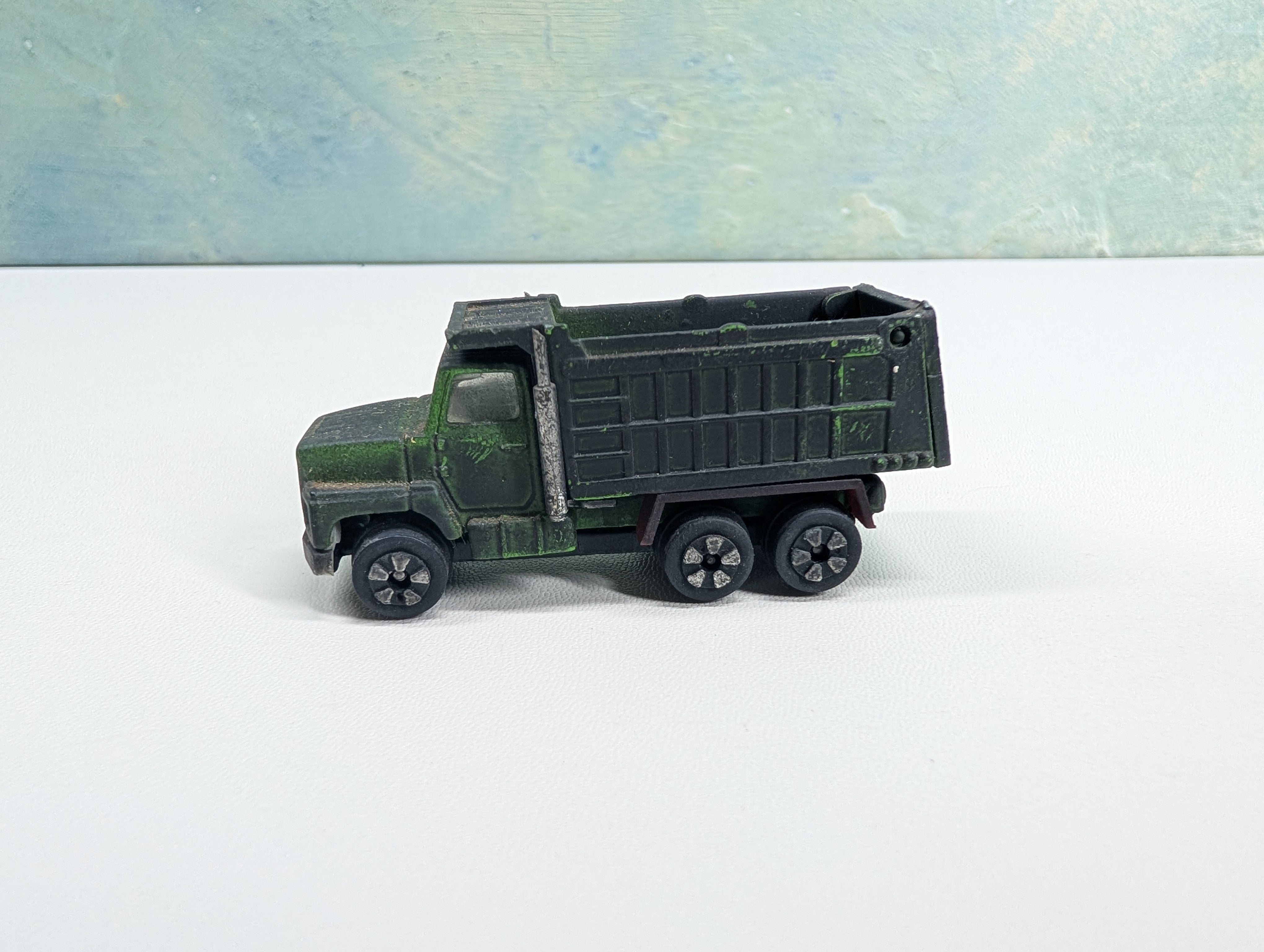 USED Playart HO Scale Green Dump Truck, Weathered