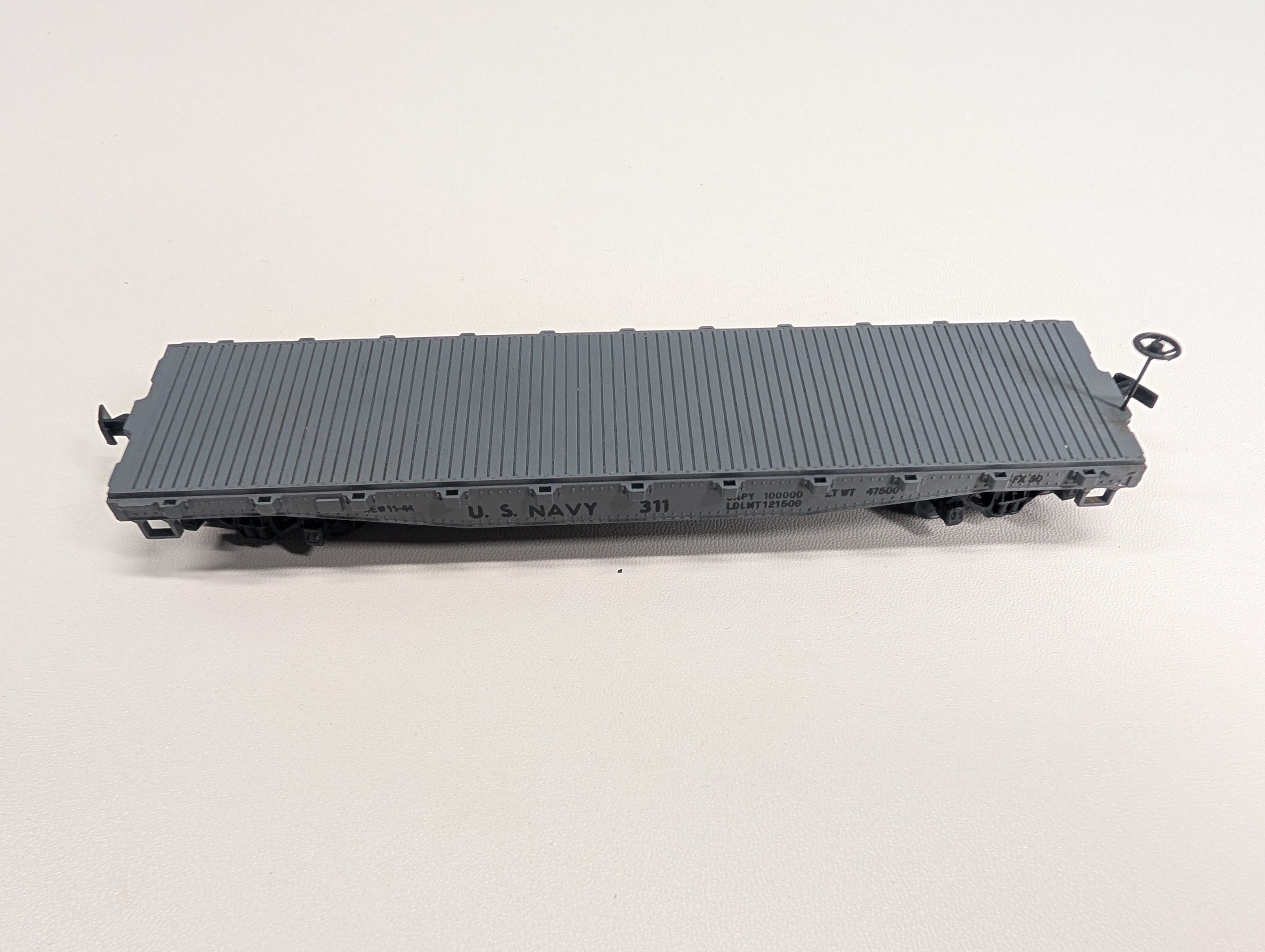 USED Mantua HO Scale 41' Flat Car w/ Brake Wheel! US Navy #311