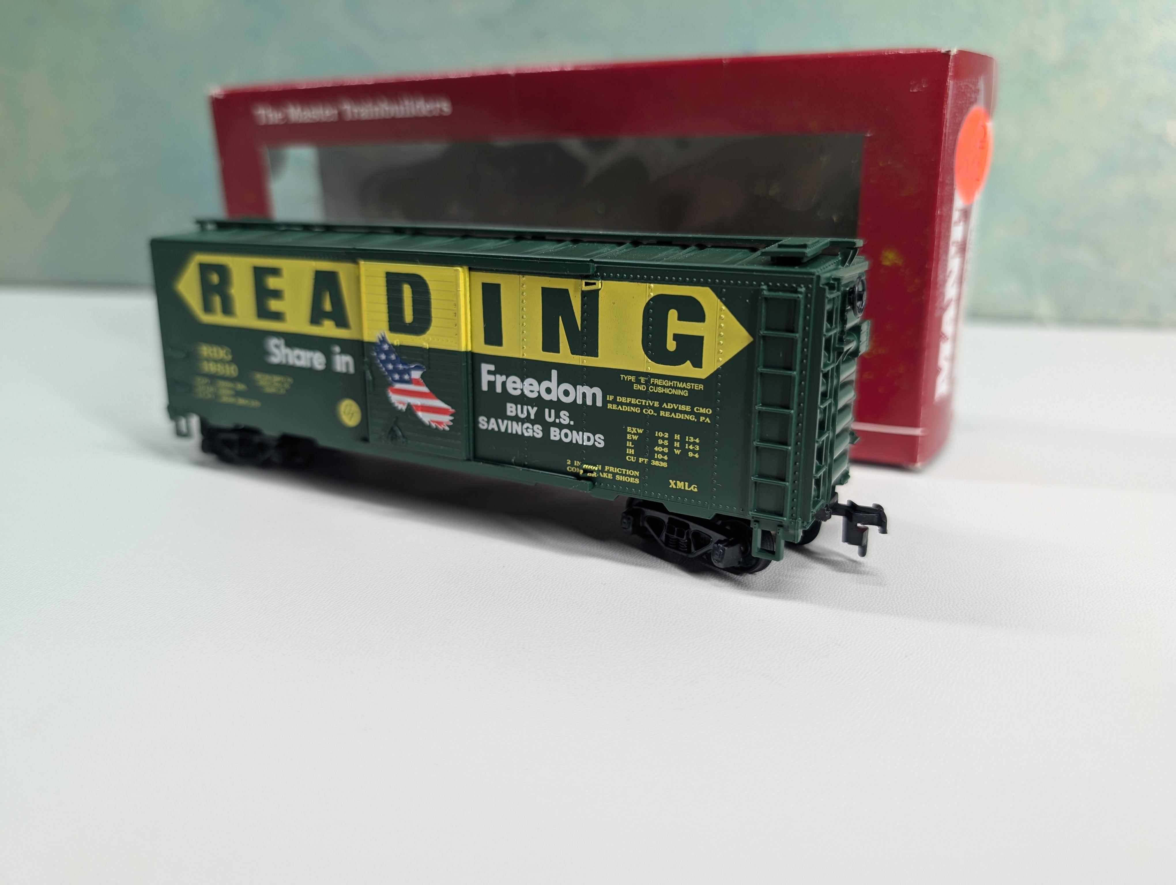 USED Mantua 734-586 HO Scale Heavy 41' Steel Box Car Reading RDG #19810