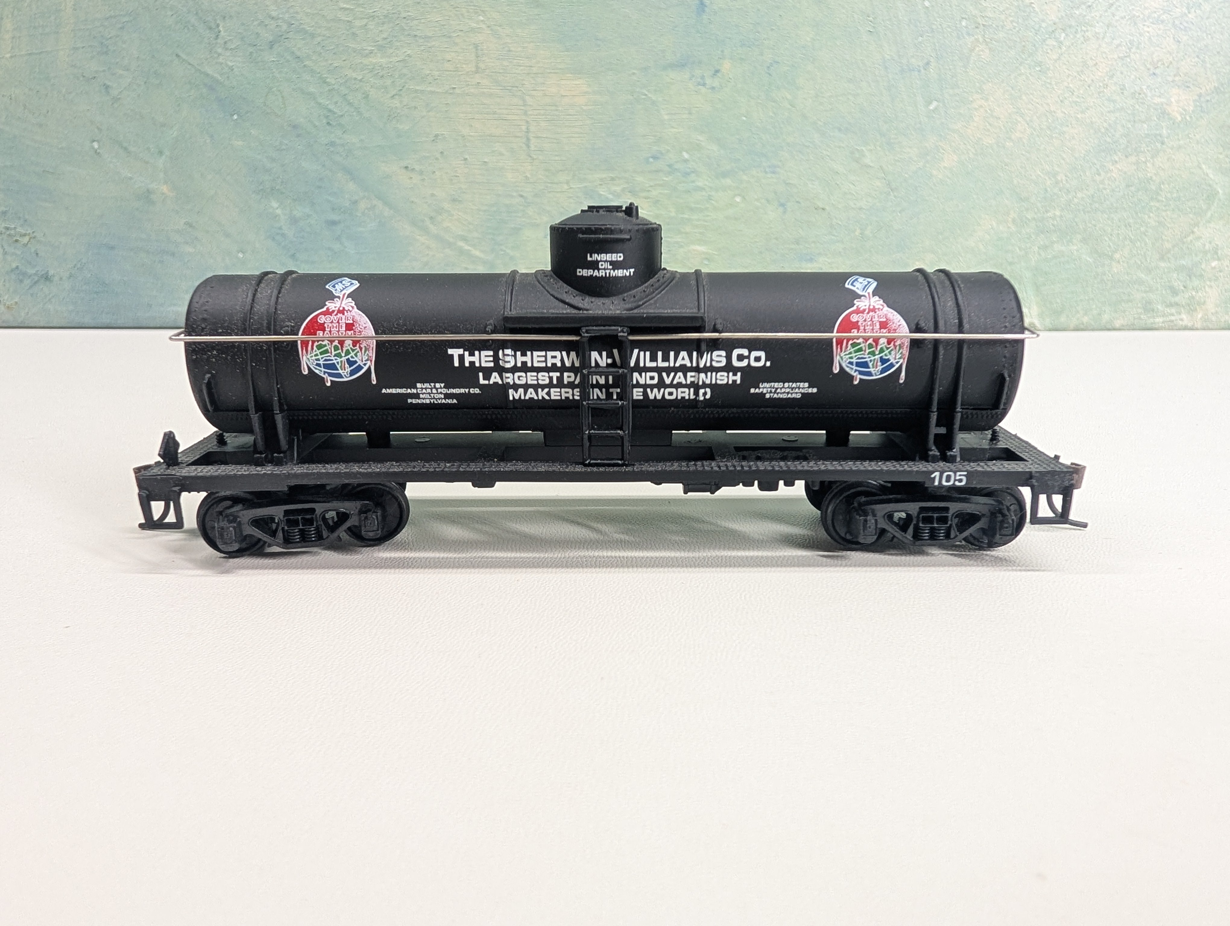 USED Mantua 732-308 HO Scale Heavy Single Dome Tank Car Sherwin Williams #105