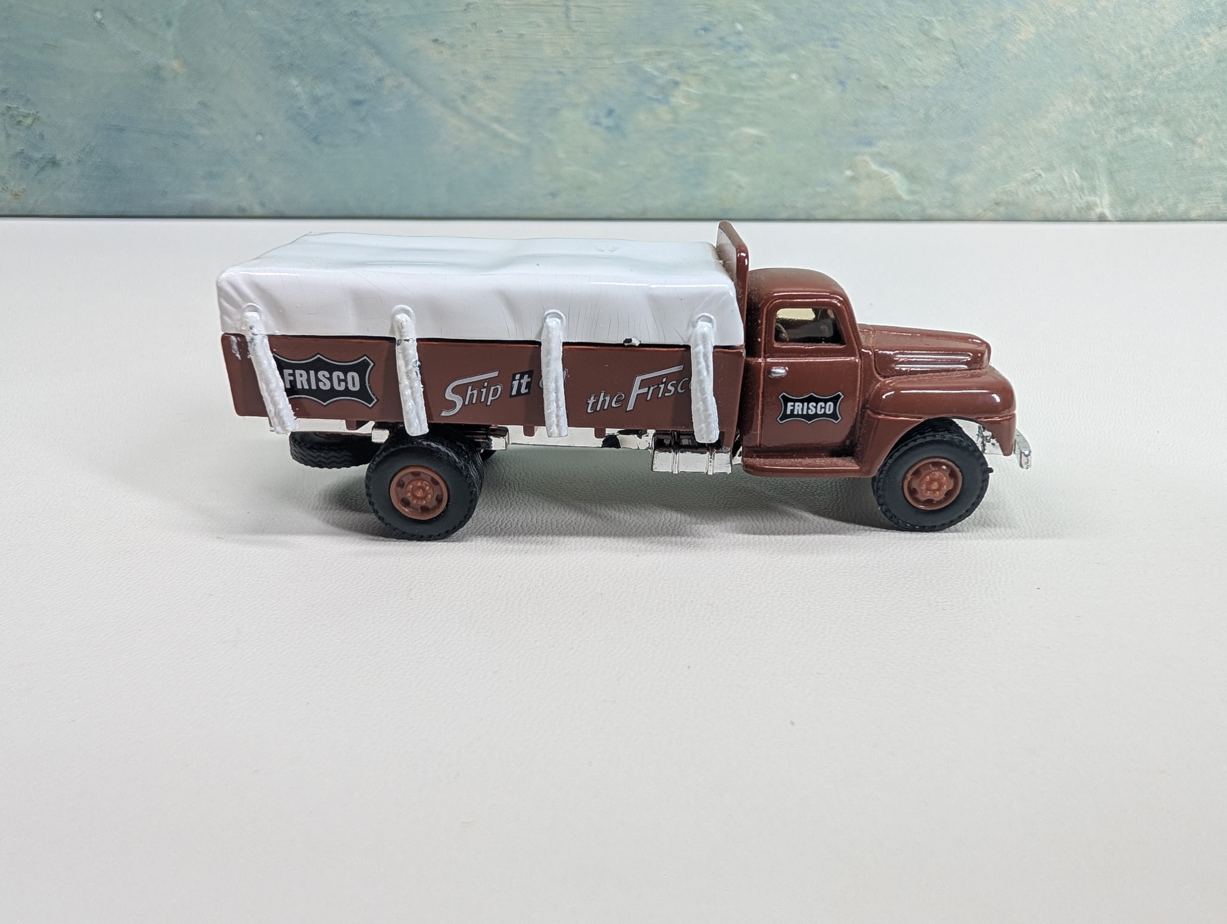 USED IMEX HO Scale Diecast SLSF Frisco Truck w/ Tarp