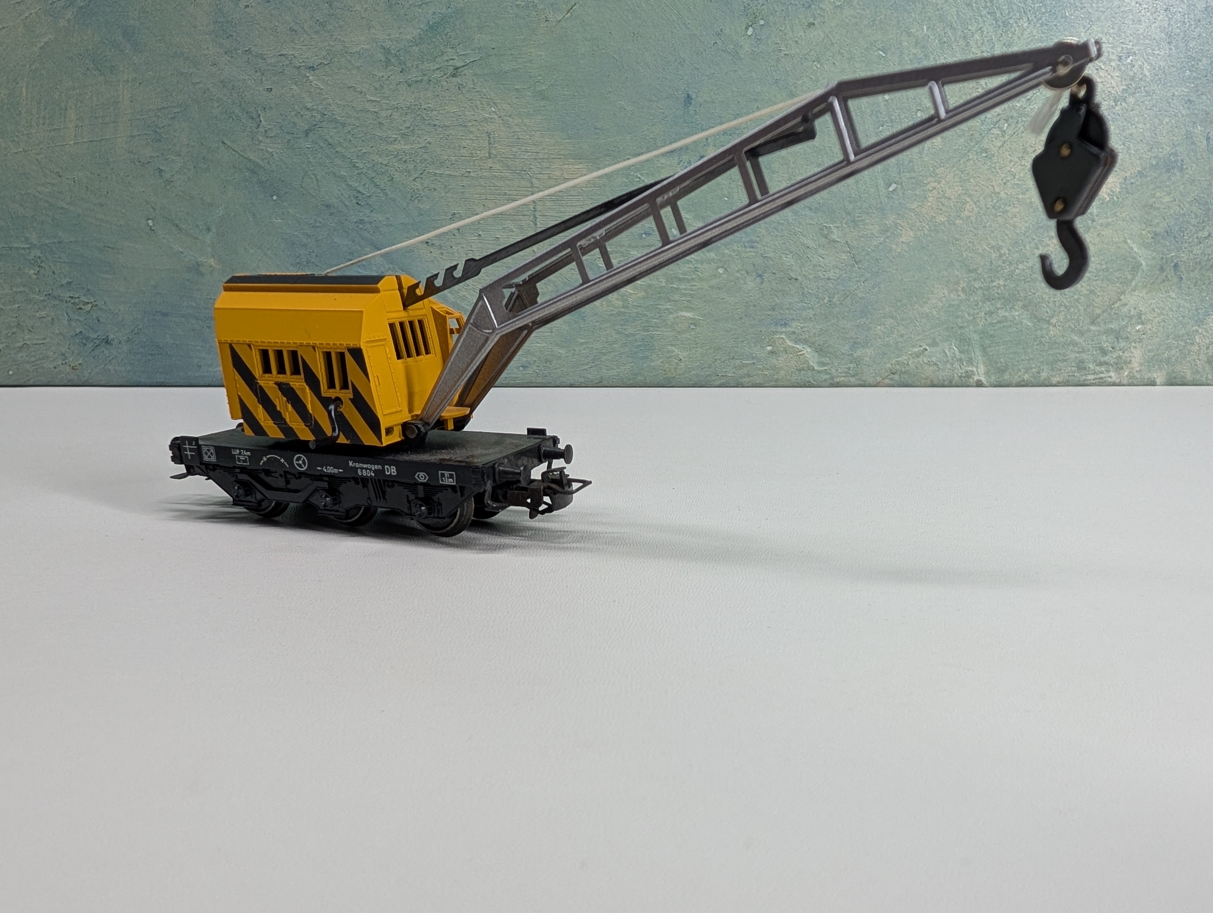 USED Marklin HO Scale Yellow DB Krupp Ardelt Crane Truck Car #6804
