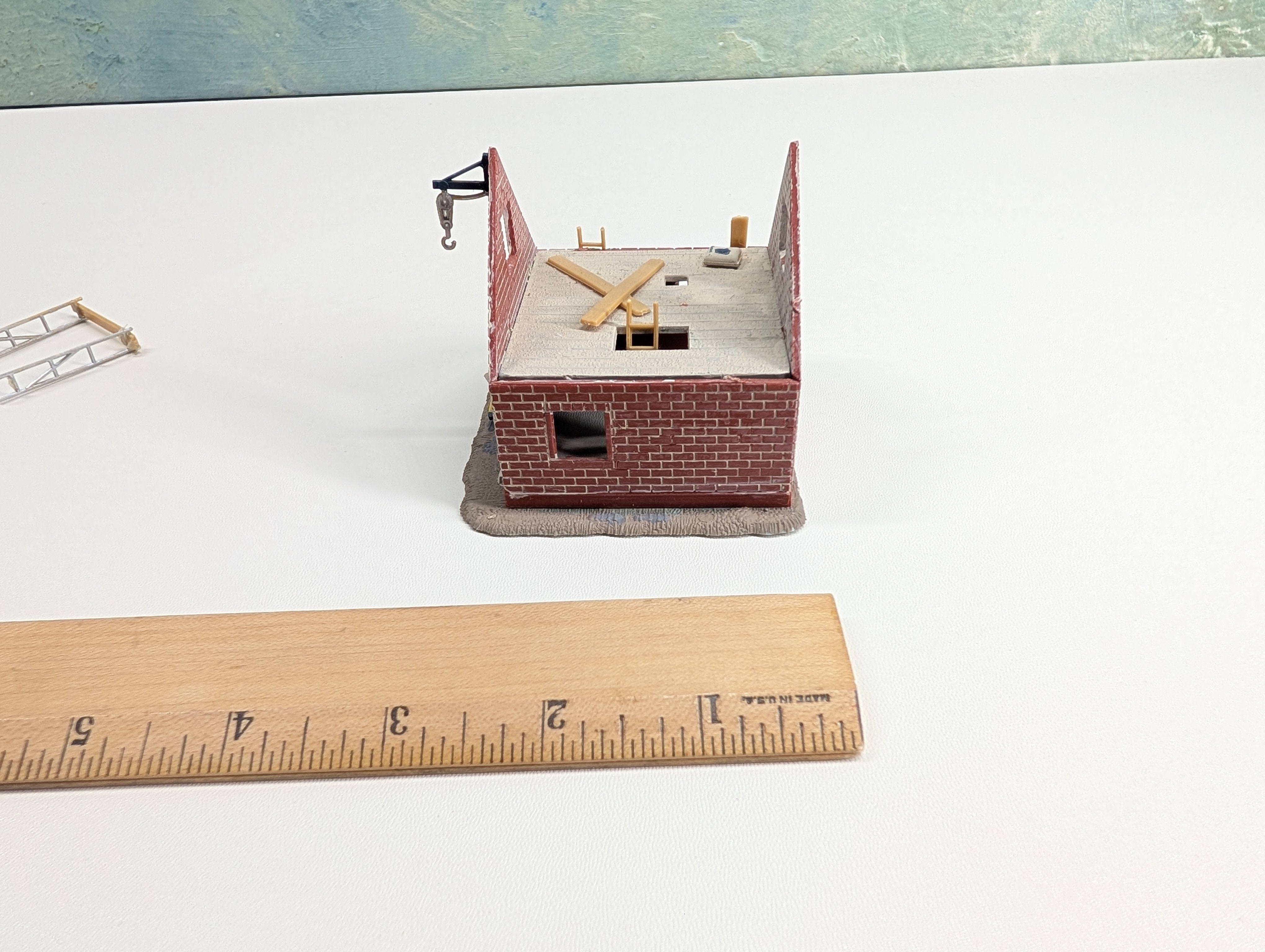 USED HO Scale Brick Home Under Construction