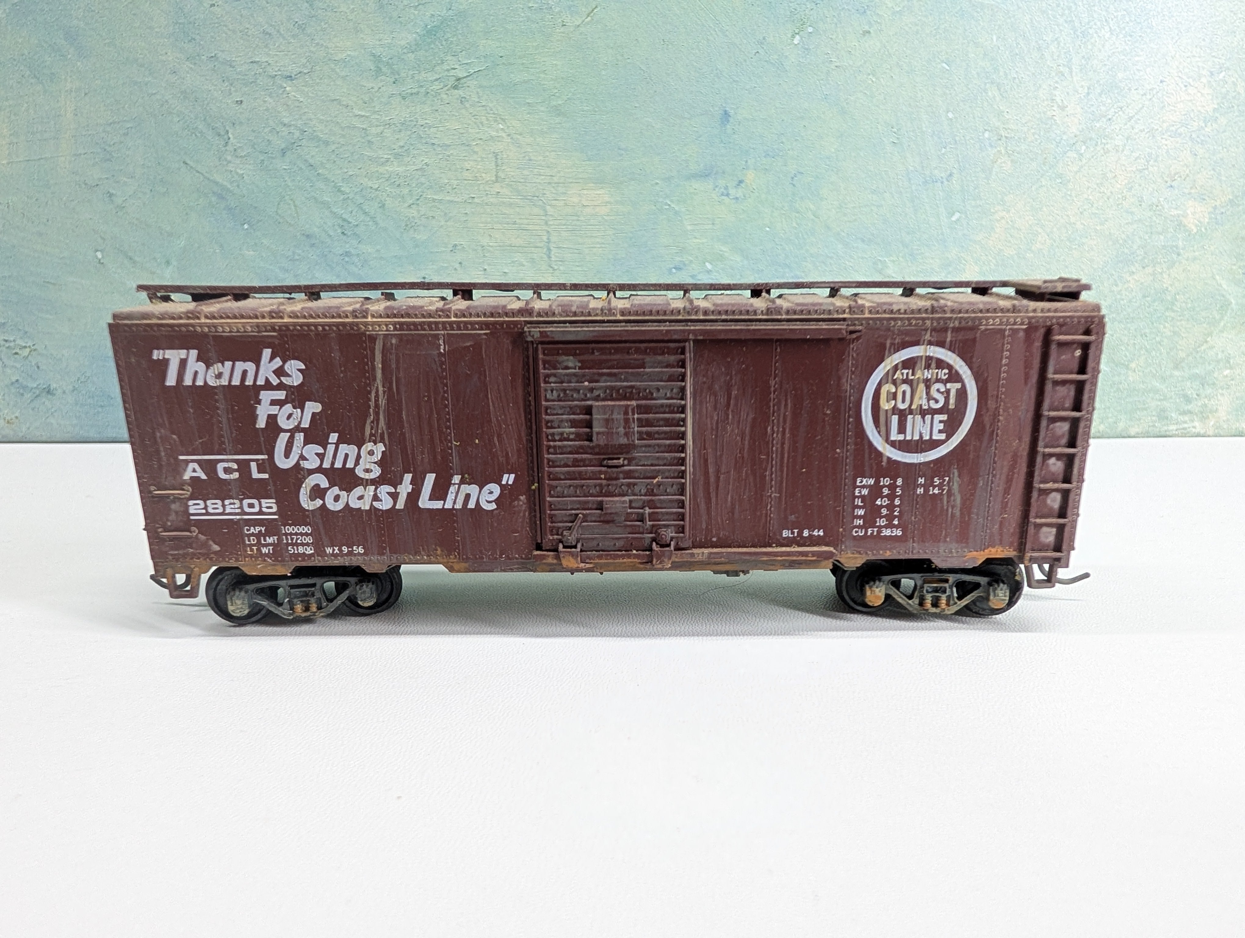 USED Athearn 5001 HO Scale 40' Box Car Atlantic Coast Line ACL #28205 Weathered