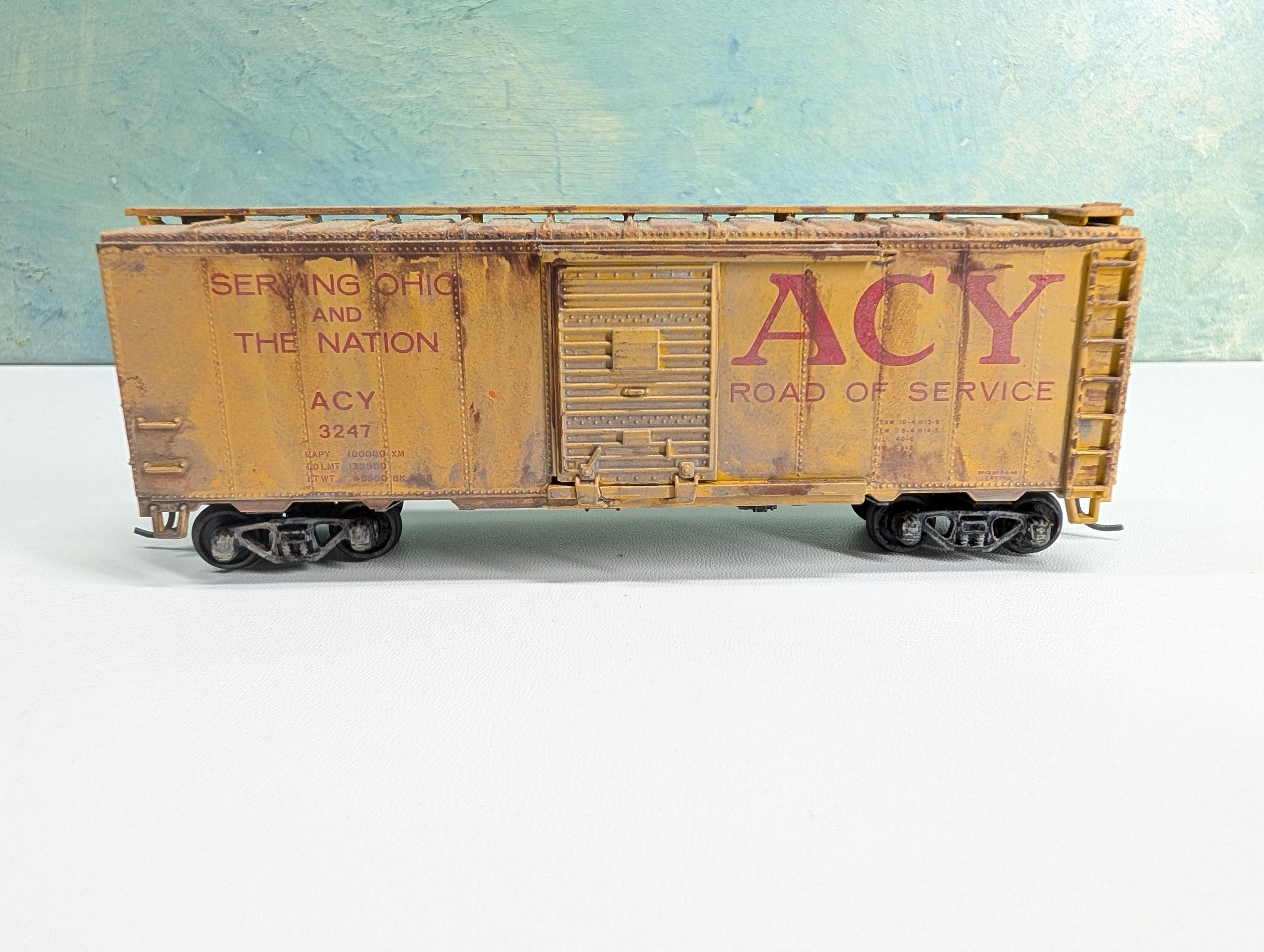 USED Athearn 1212 HO Scale 40' Box Car ACY #3247 Weathered