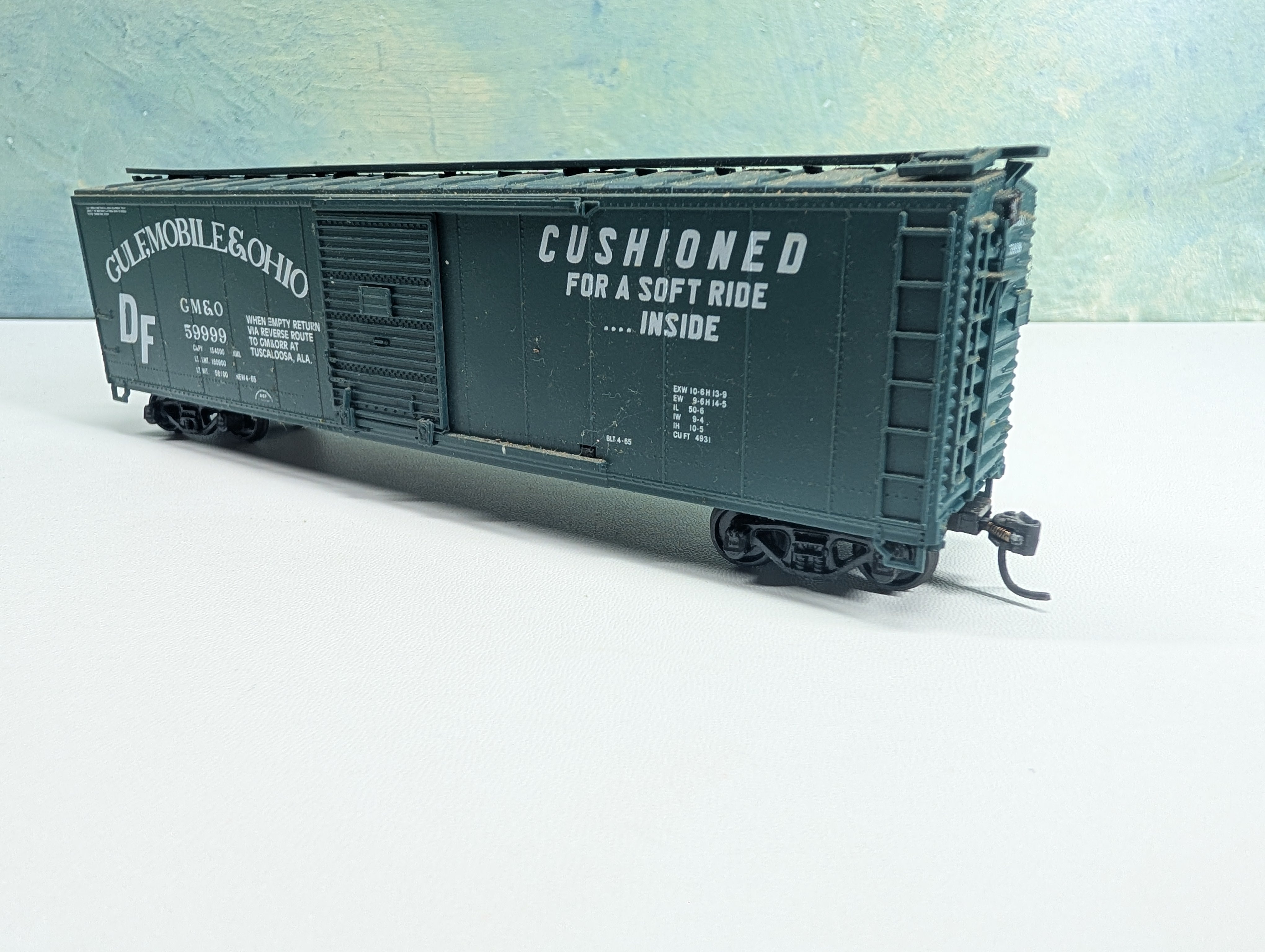 USED Athearn HO Scale 50' Box Car Gulf Mobile & Ohio GM&O #59999 RailRunner Custom