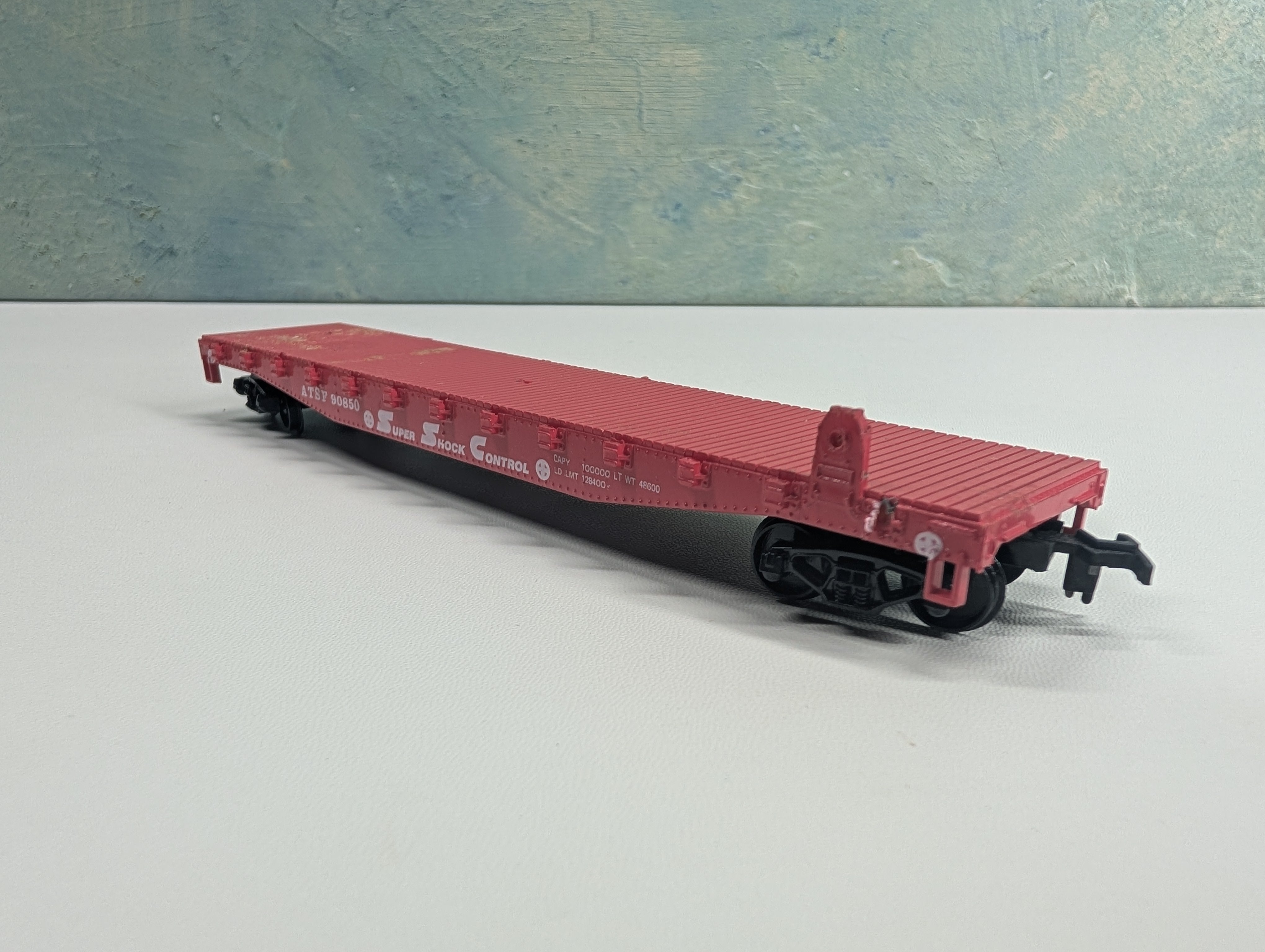 USED AHM HO Scale 50' Flat Car Santa Fe ATSF #90850