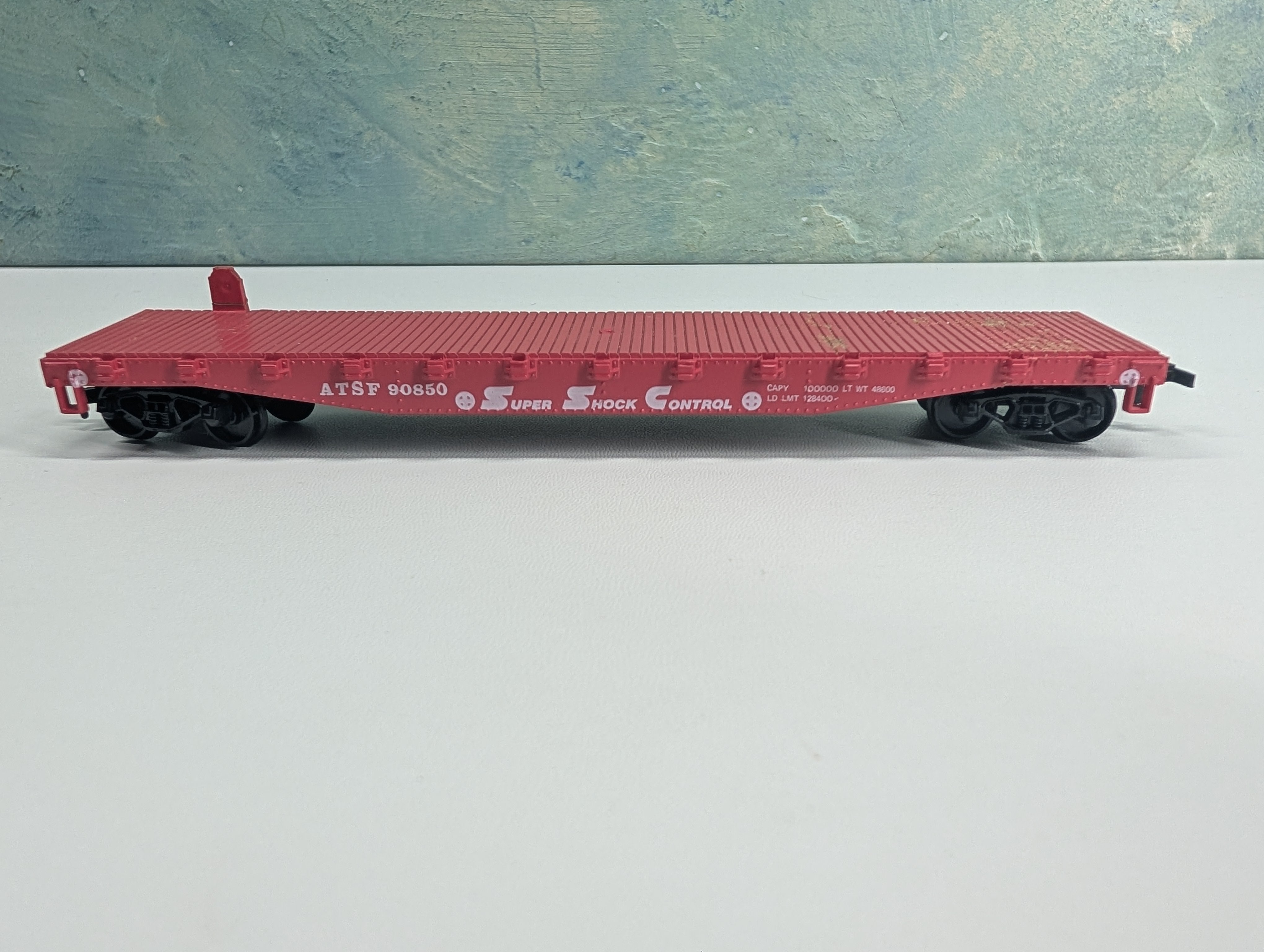USED AHM HO Scale 50' Flat Car Santa Fe ATSF #90850
