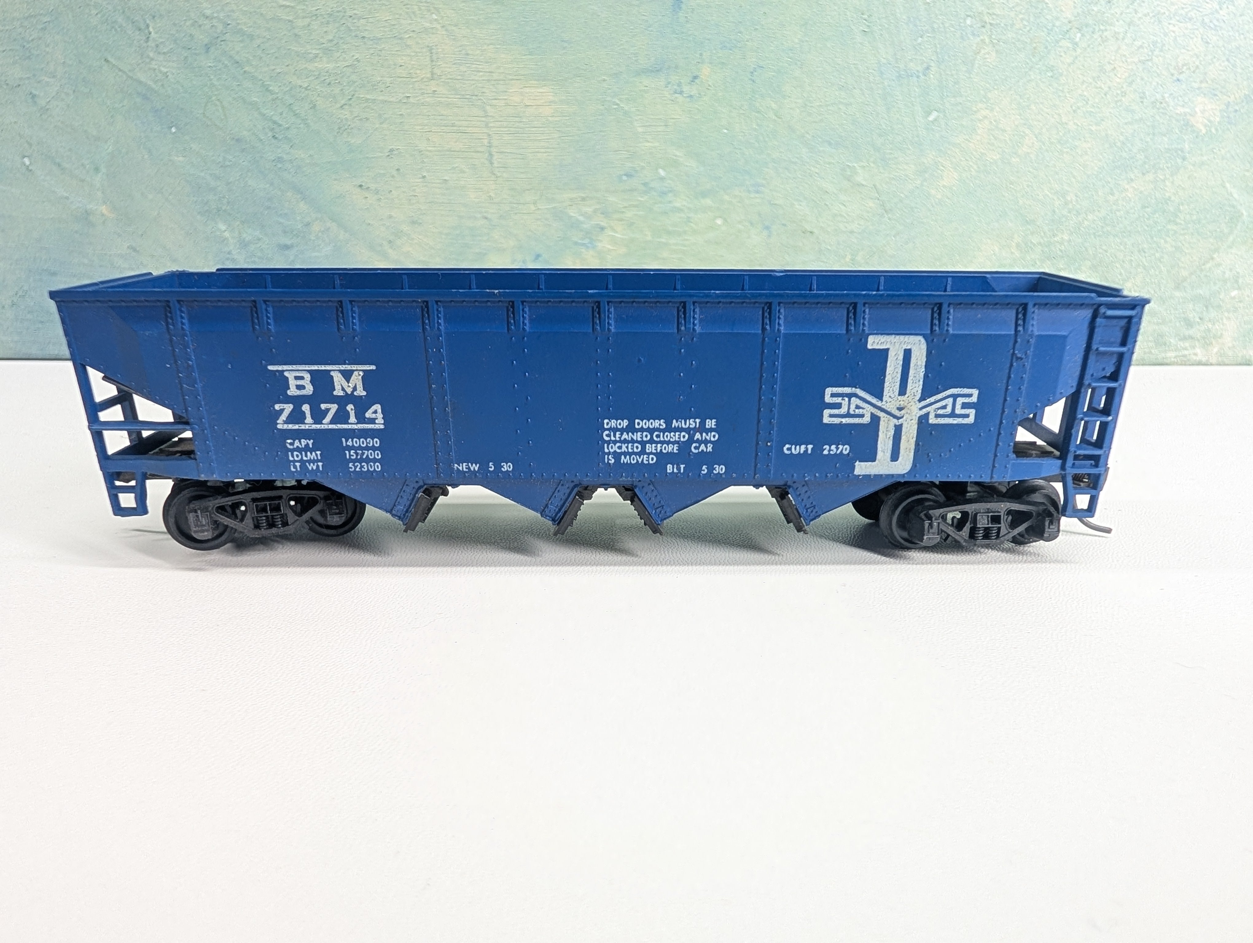 USED ROCO HO Scale Quad Hopper Boston and Maine BM #71714