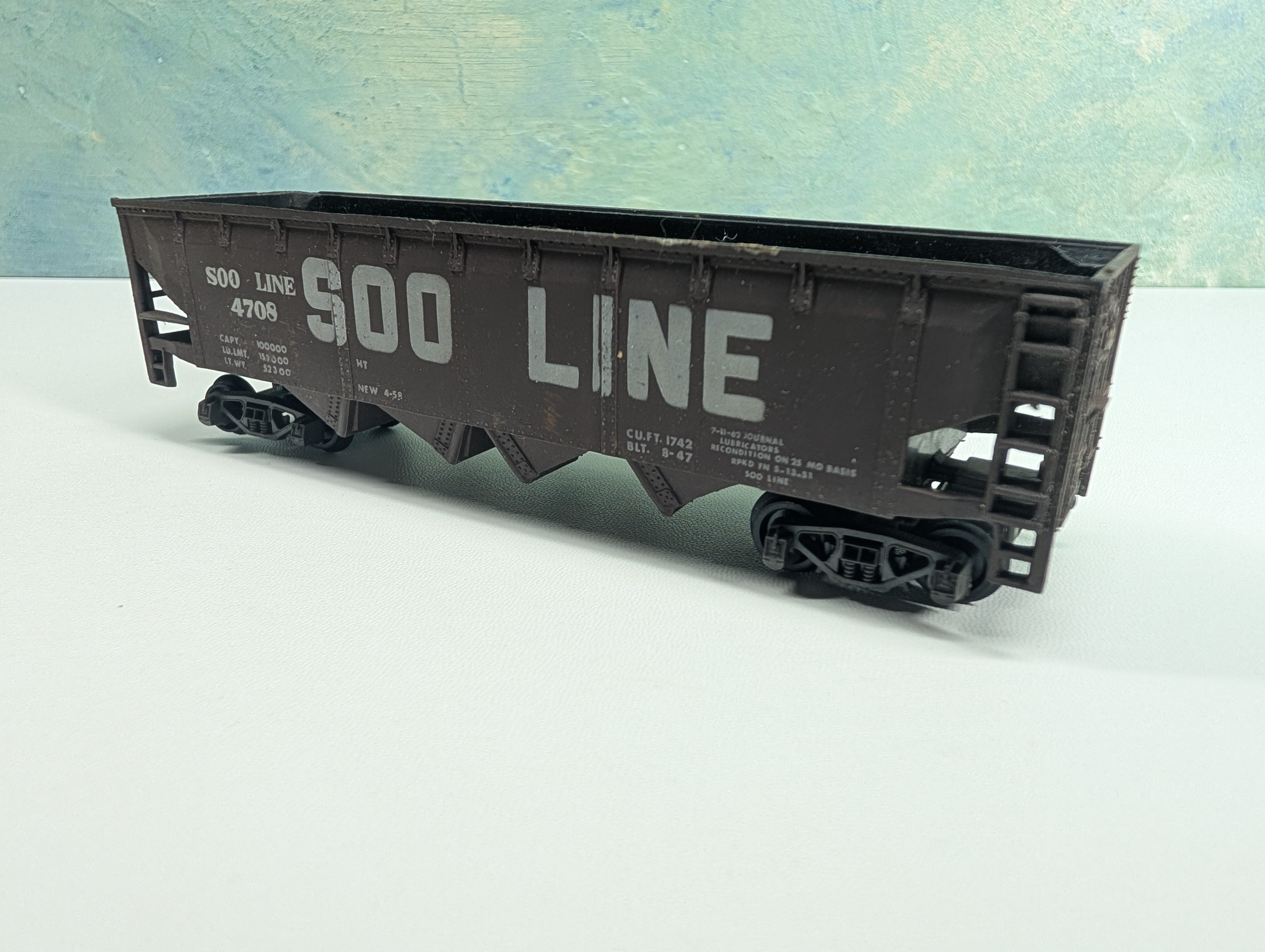 USED AHM HO Scale Quad Hopper SOO Line #4708