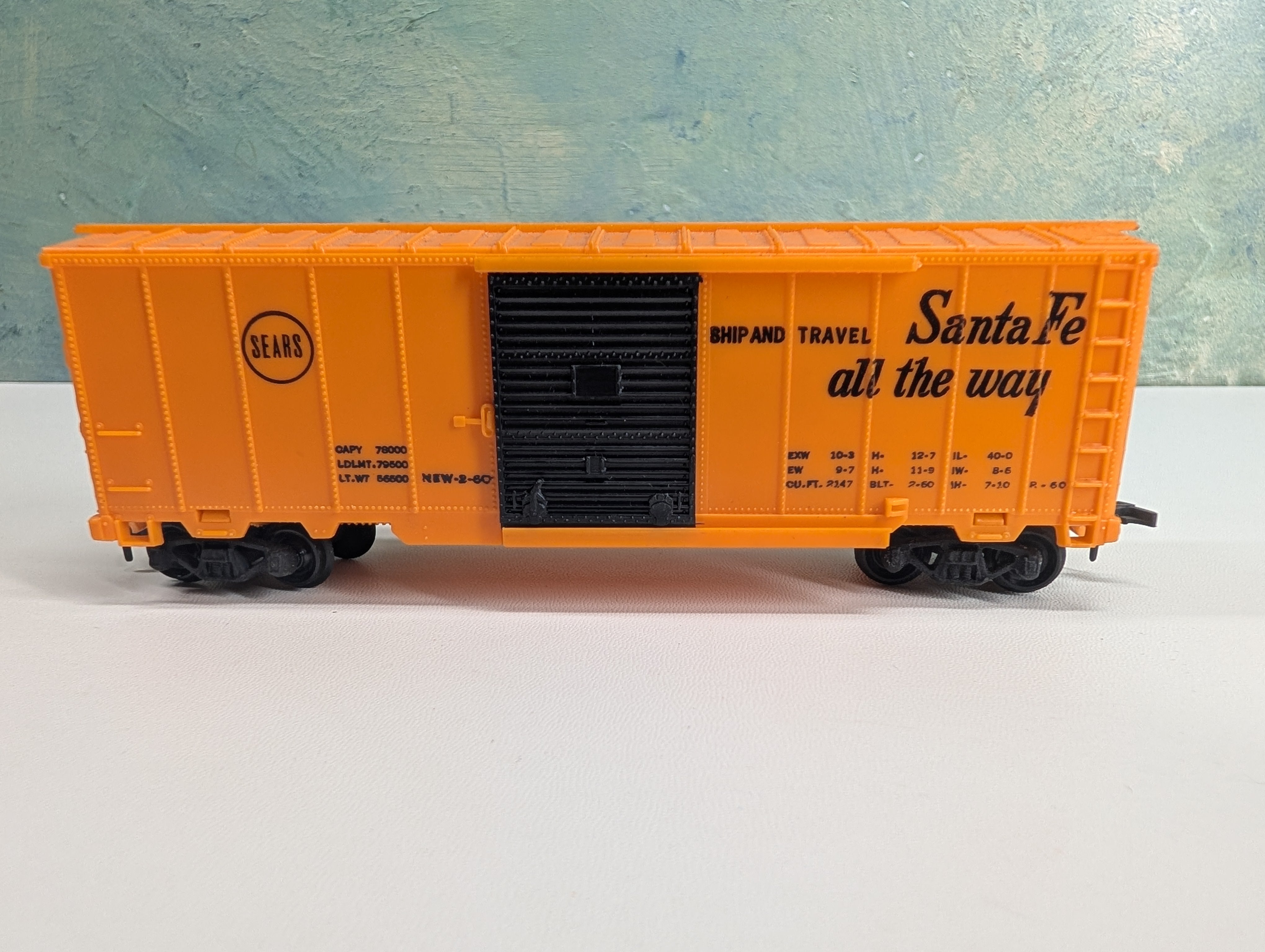 USED MARX HO Scale 40' Box Car Santa Fe Sears