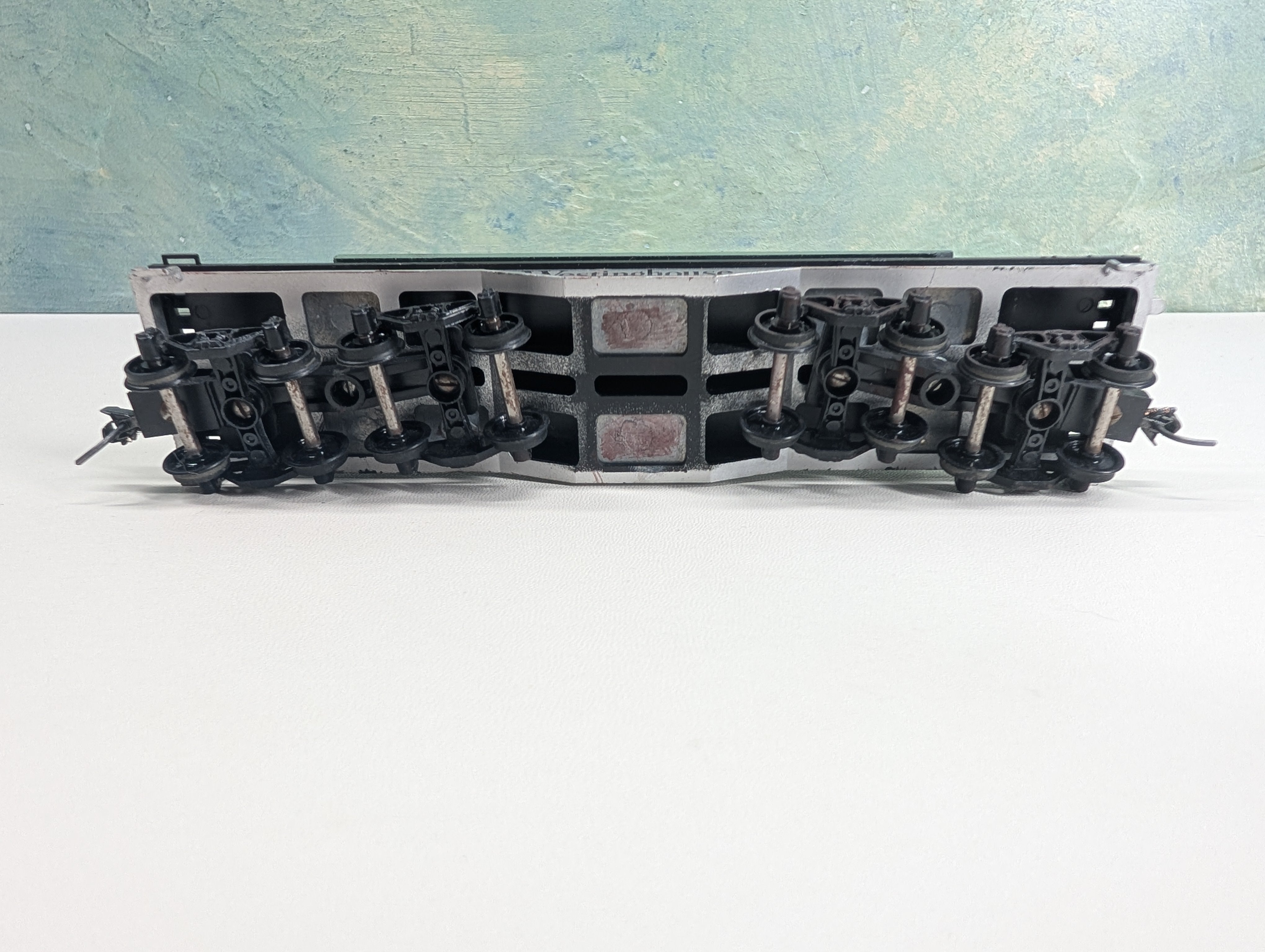 USED Athearn HO Scale Heavy Duty Flat Car Westinghouse WECX #100 w/ Custom Load