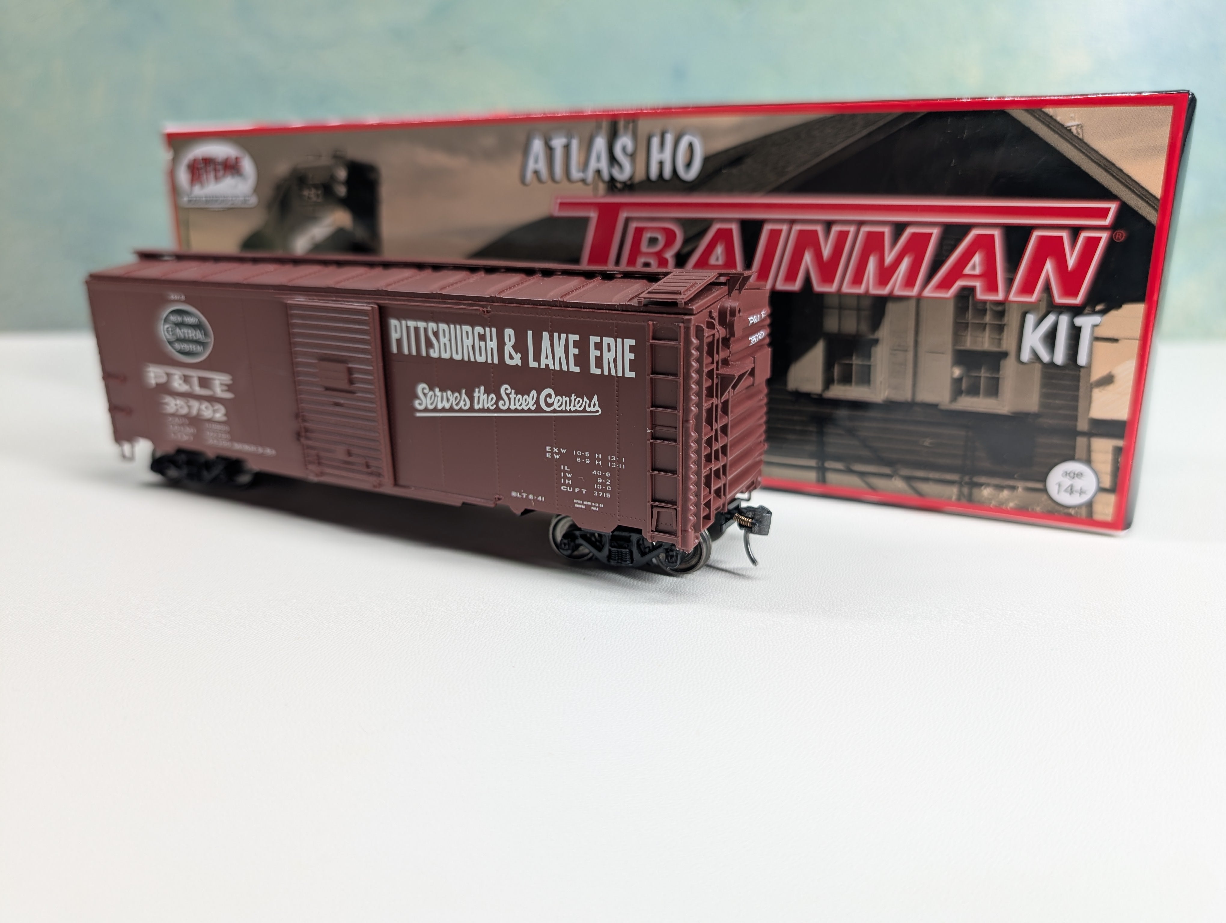 USED Atlas Trainman 20006251 HO Scale 1937 AAR 40' Box Car Pittsburgh & Lake Erie P&LE #35792 Metal Wheels