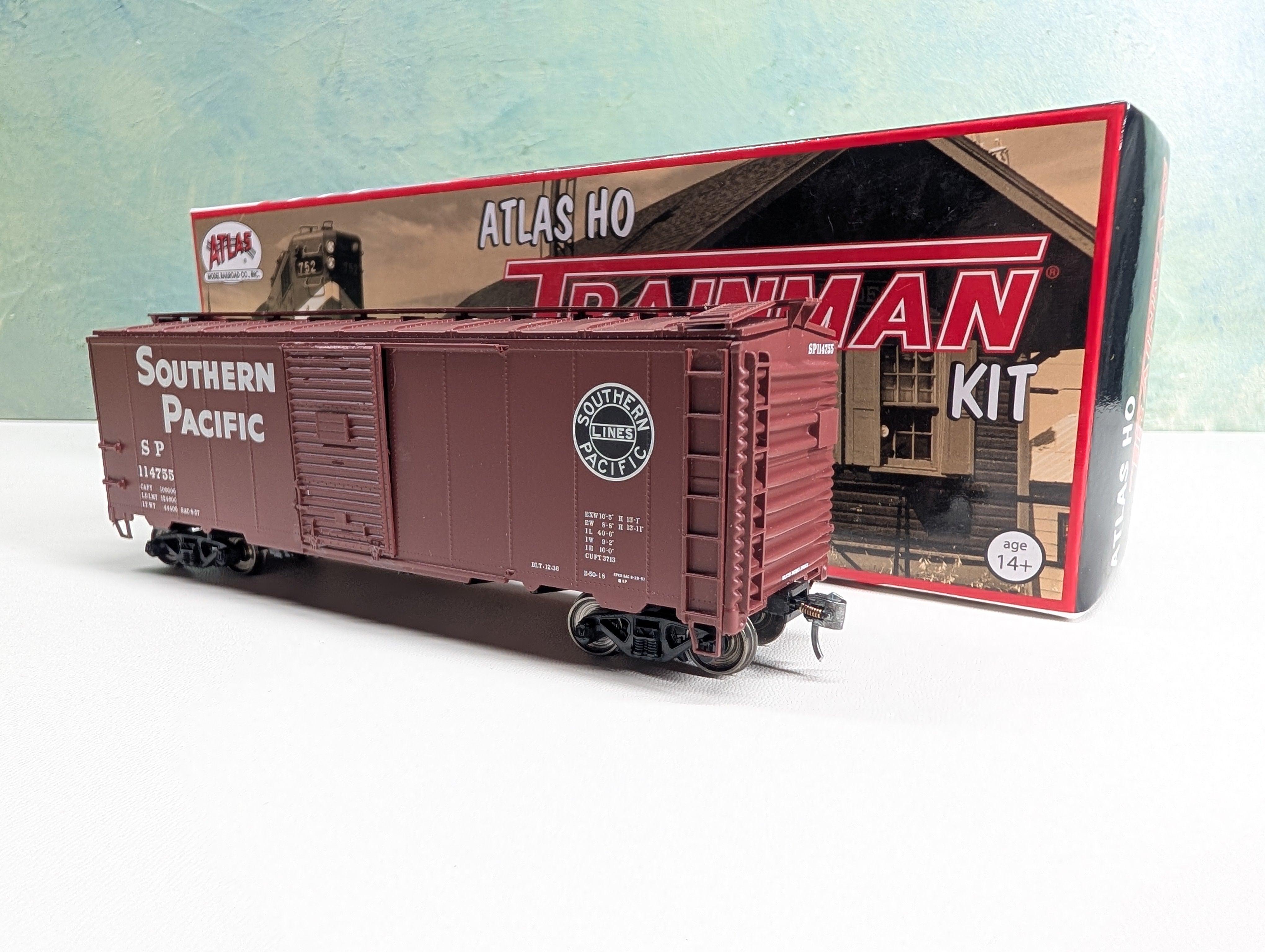 USED Atlas Trainman 20006252 HO Scale 1937 AAR 40' Box Car Southern Pacific SP #114755 Metal Wheels
