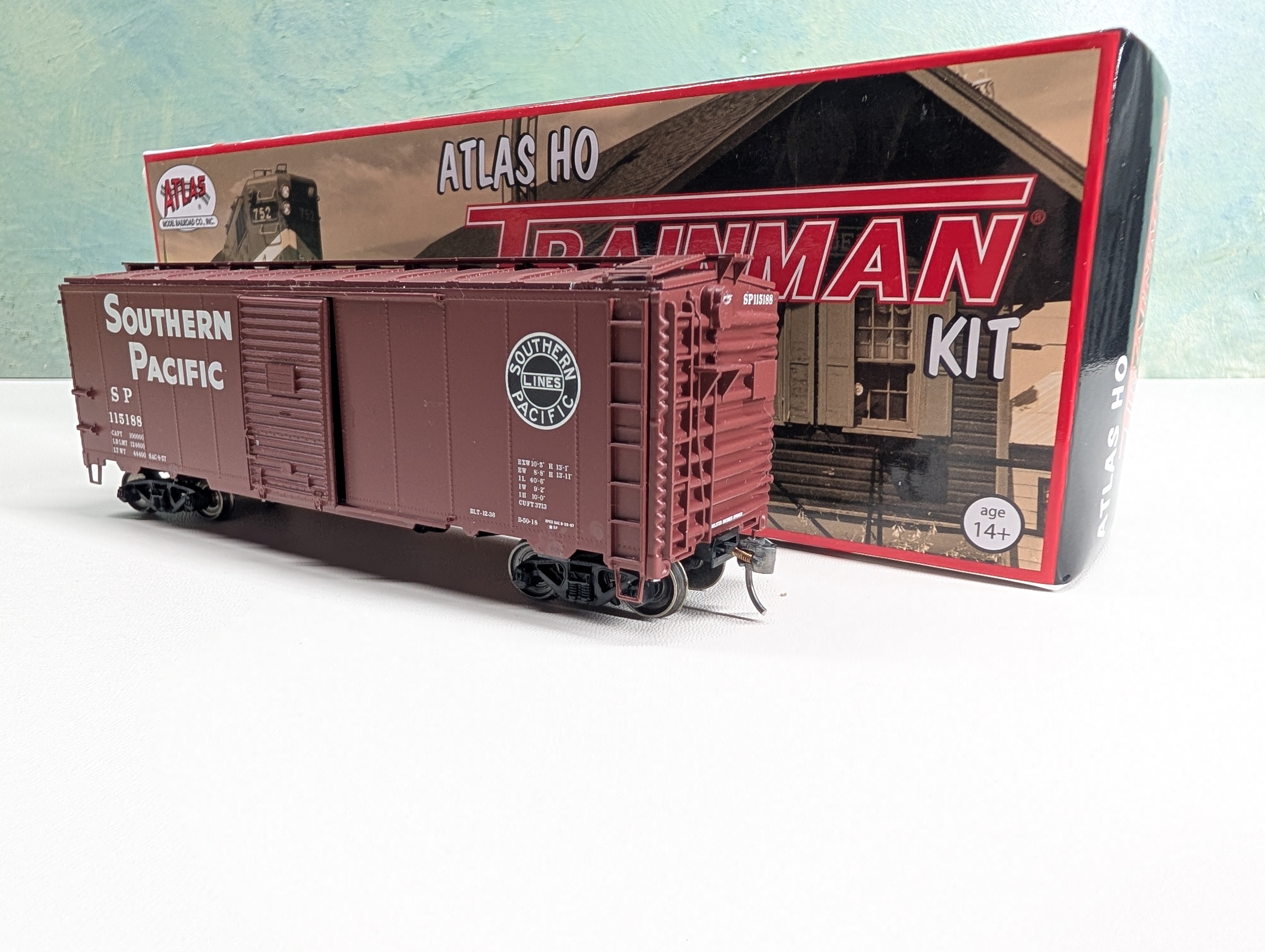 USED Atlas Trainman 20006253 HO Scale 1937 AAR 40' Box Car Southern Pacific SP #115188 Metal Wheels