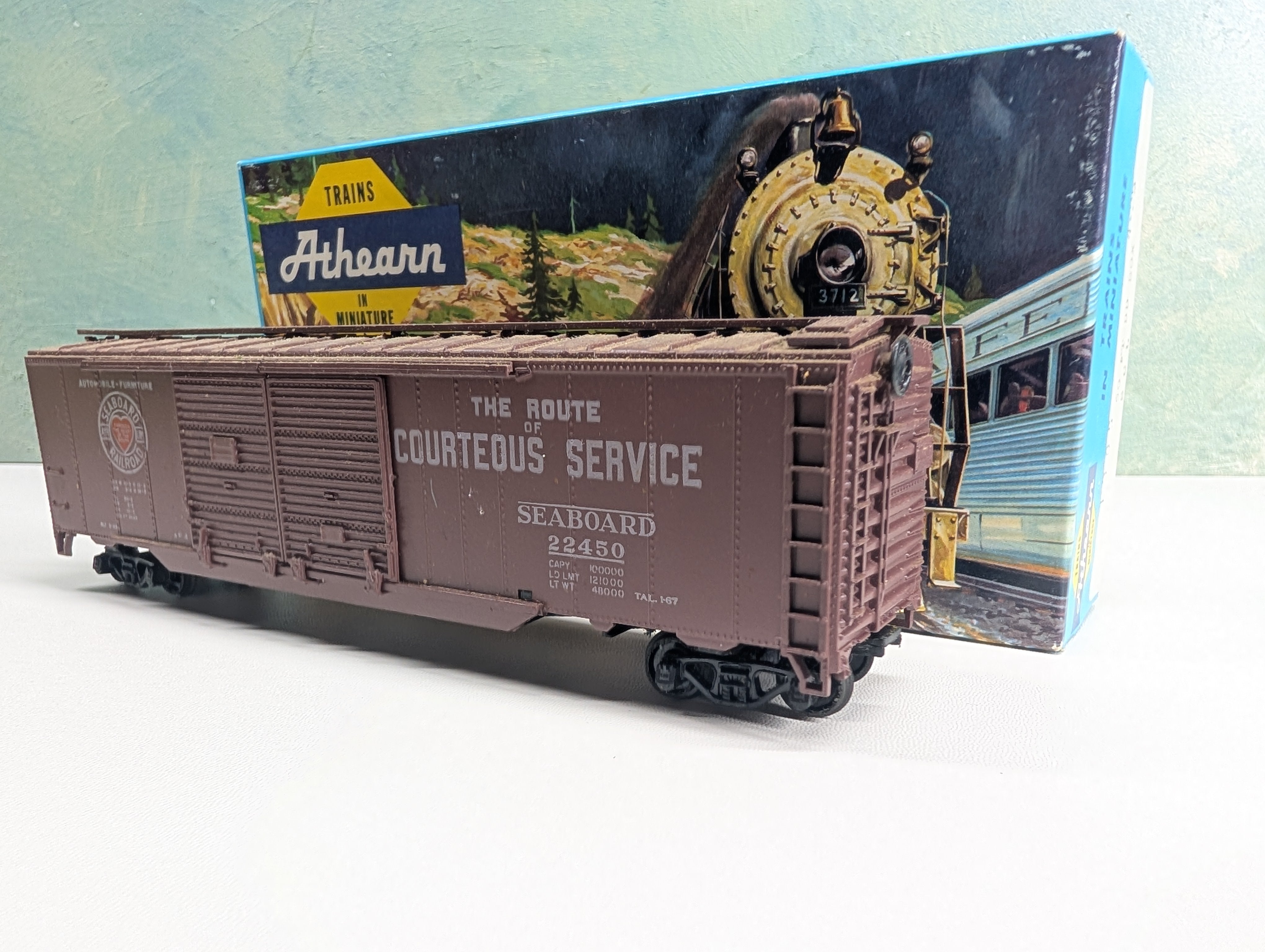 USED Athearn 1305 HO Scale 50' DD Box Car Seaboard Coast Line SCL #22450