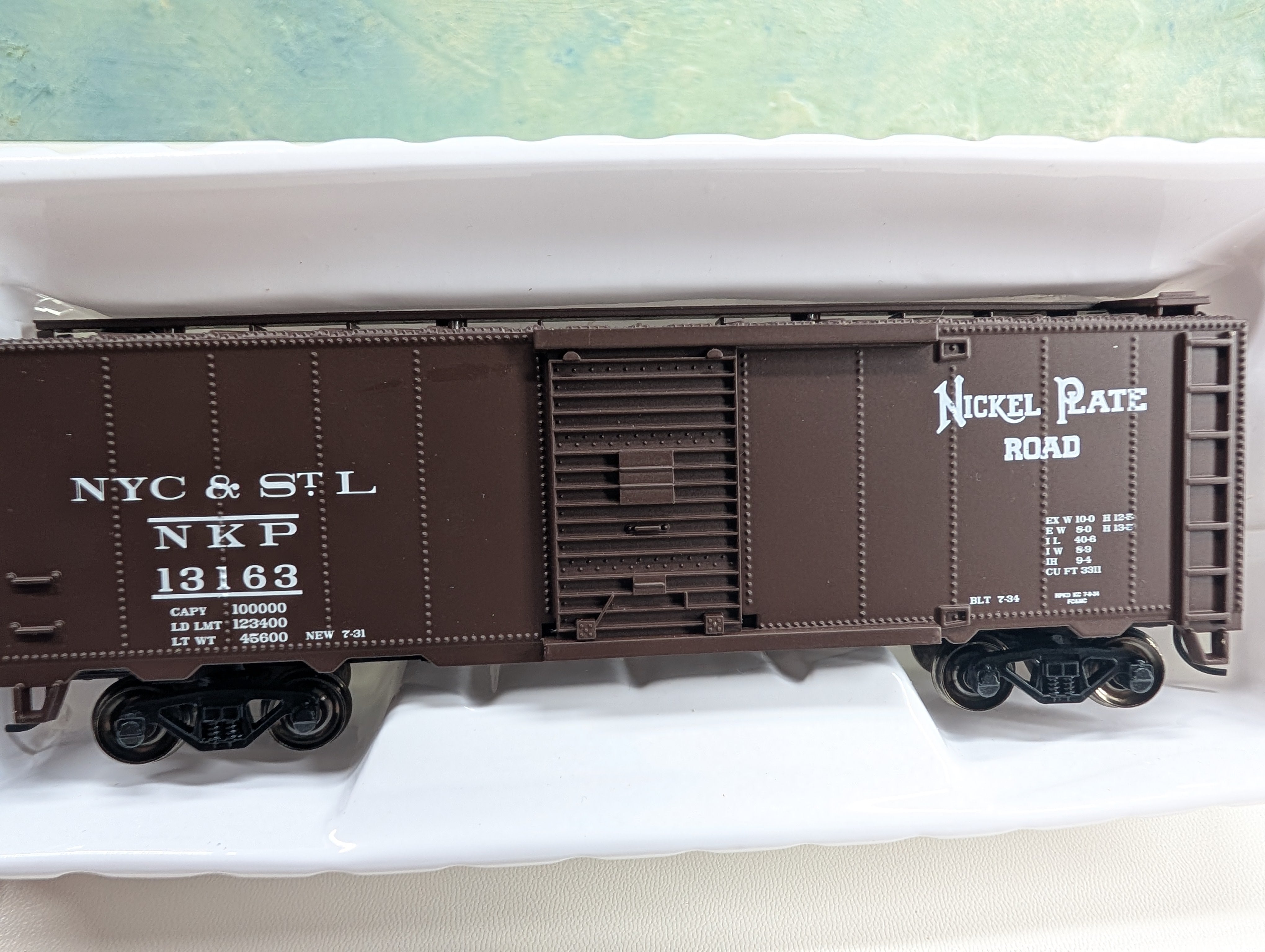 USED Bachmann 15012 HO Scale 40' Steam-Era Box Car Nickel Plate Road NKP #13163 Metal Wheels