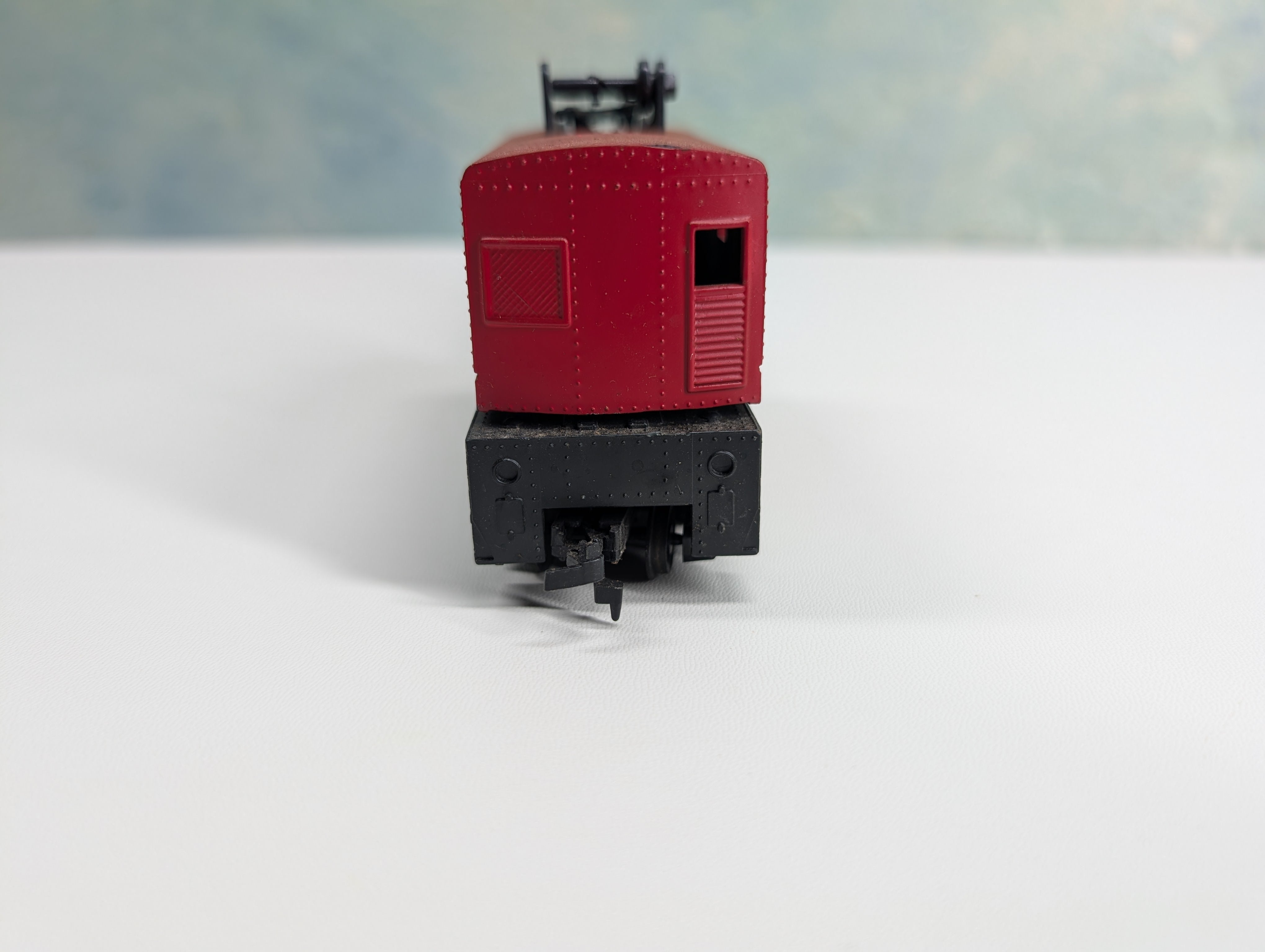 USED Tyco HO Scale Red MOW Crane Santa Fe ATSF