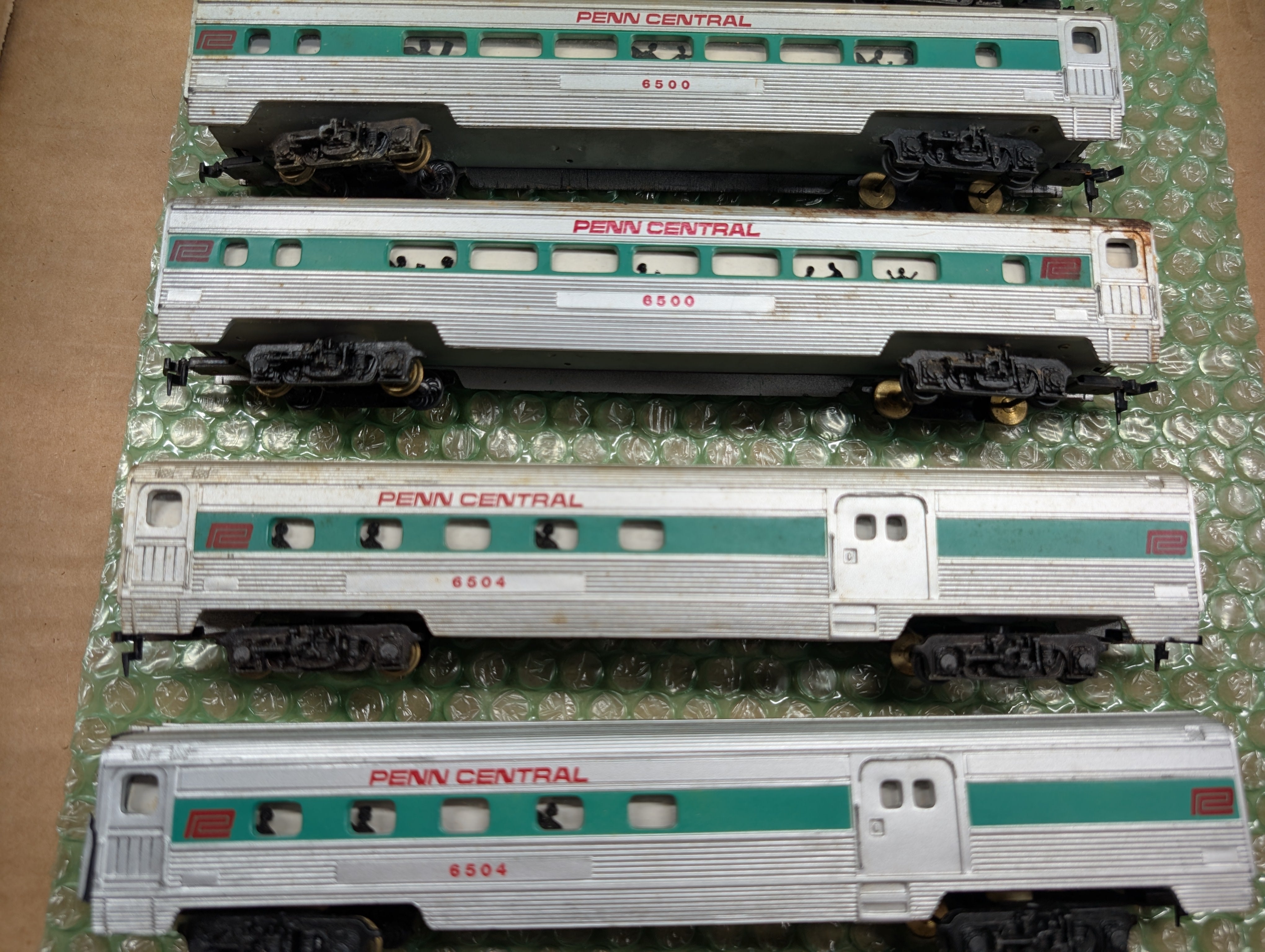 USED Tyco HO Scale Lot of Passenger Cars Penn Central PC (7 pcs)