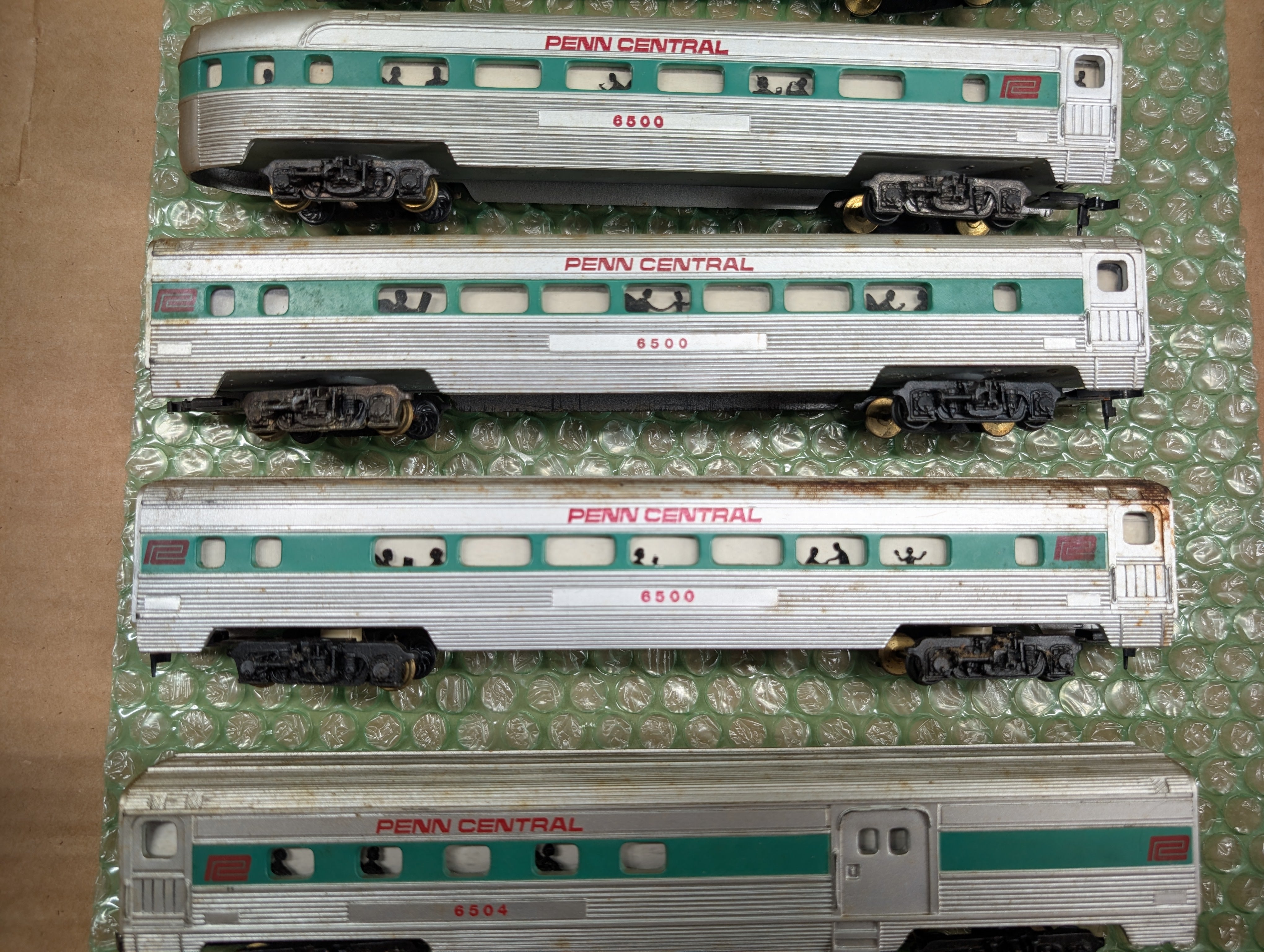 USED Tyco HO Scale Lot of Passenger Cars Penn Central PC (7 pcs)