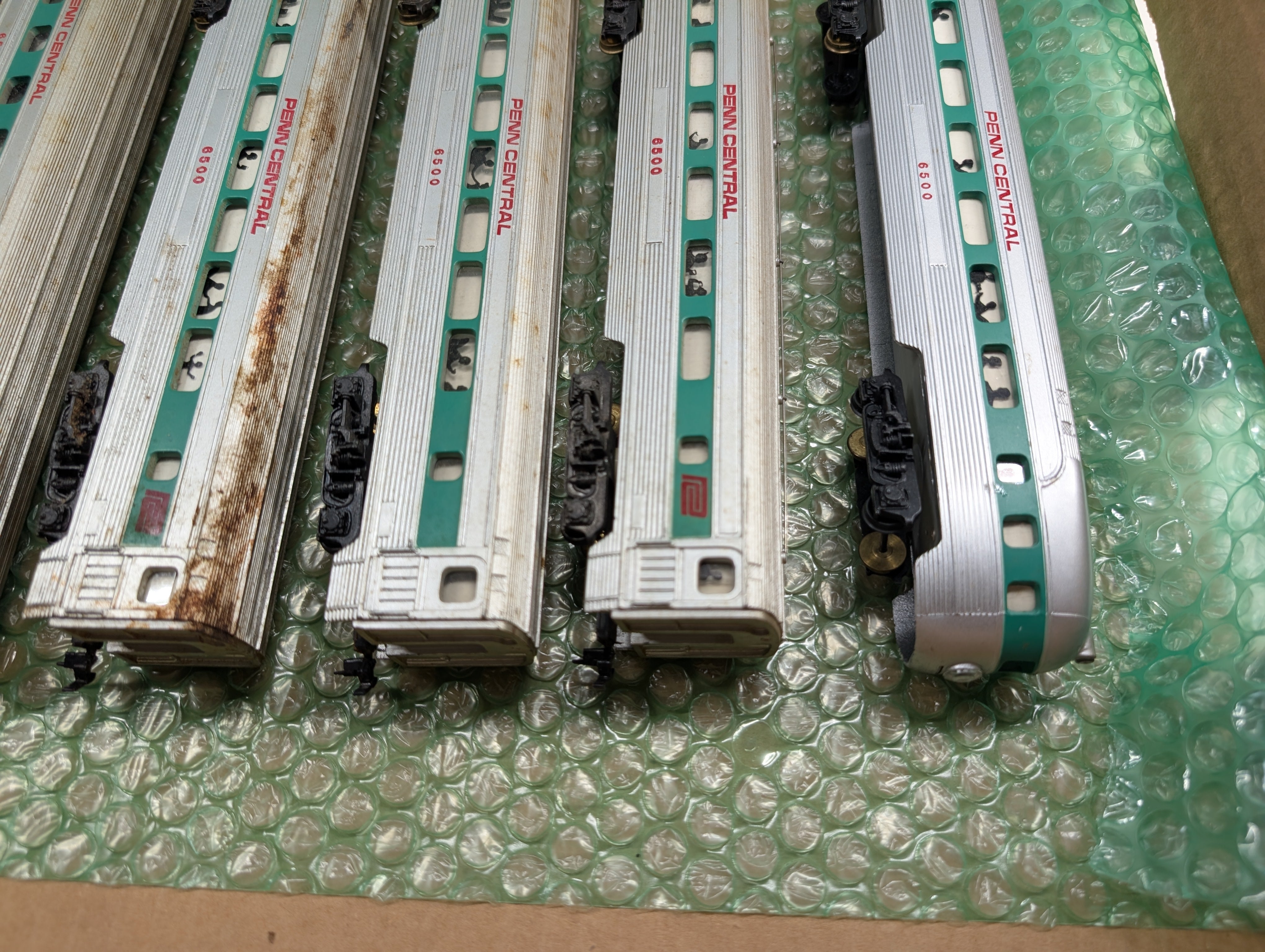 USED Tyco HO Scale Lot of Passenger Cars Penn Central PC (7 pcs)