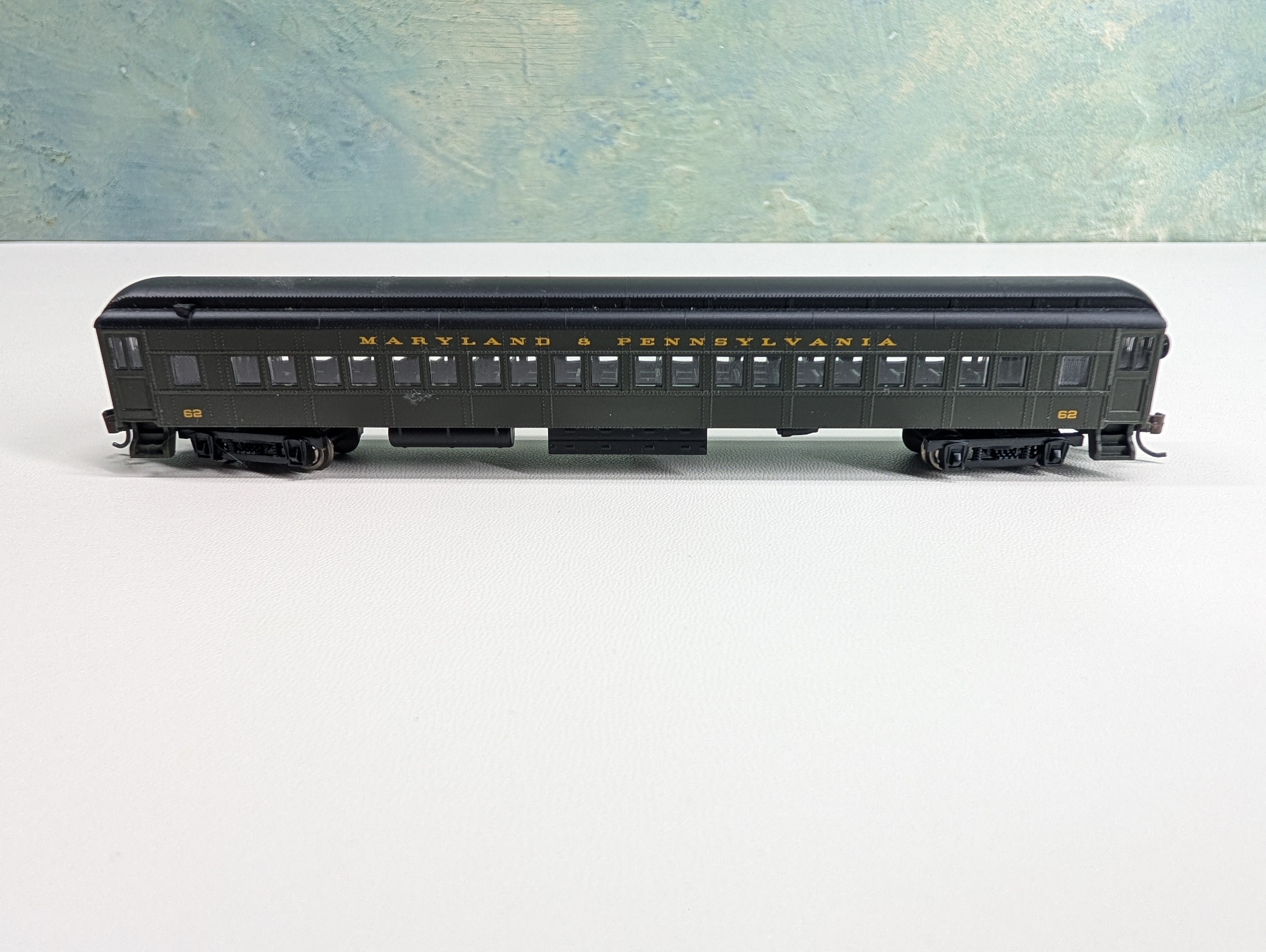 USED Bachmann 81468 N Scale EMC Doodlebug Loco w/ Coach Maryland and Pennsylvania #62 Needs Repairs DCC On Board