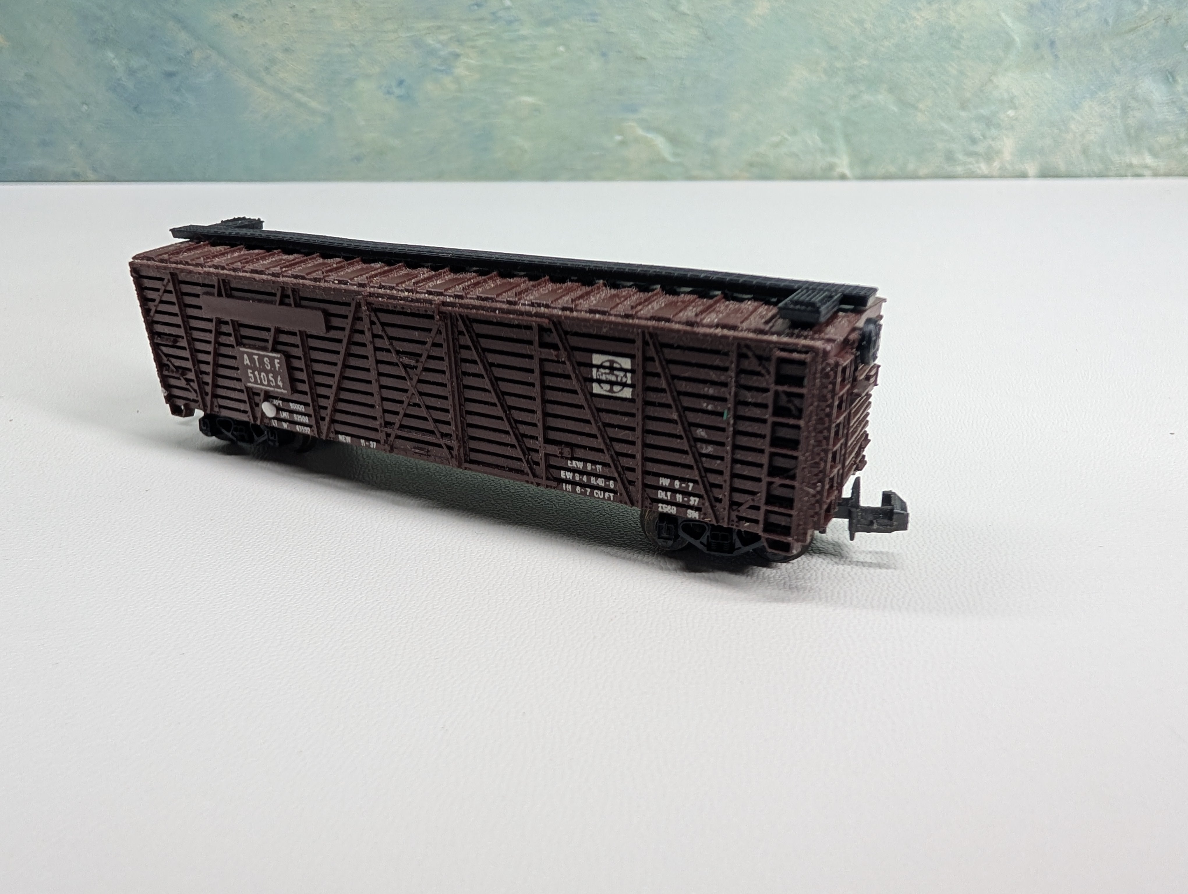USED Lima N Scale Cattle Stock Car Santa Fe ATSF #51054