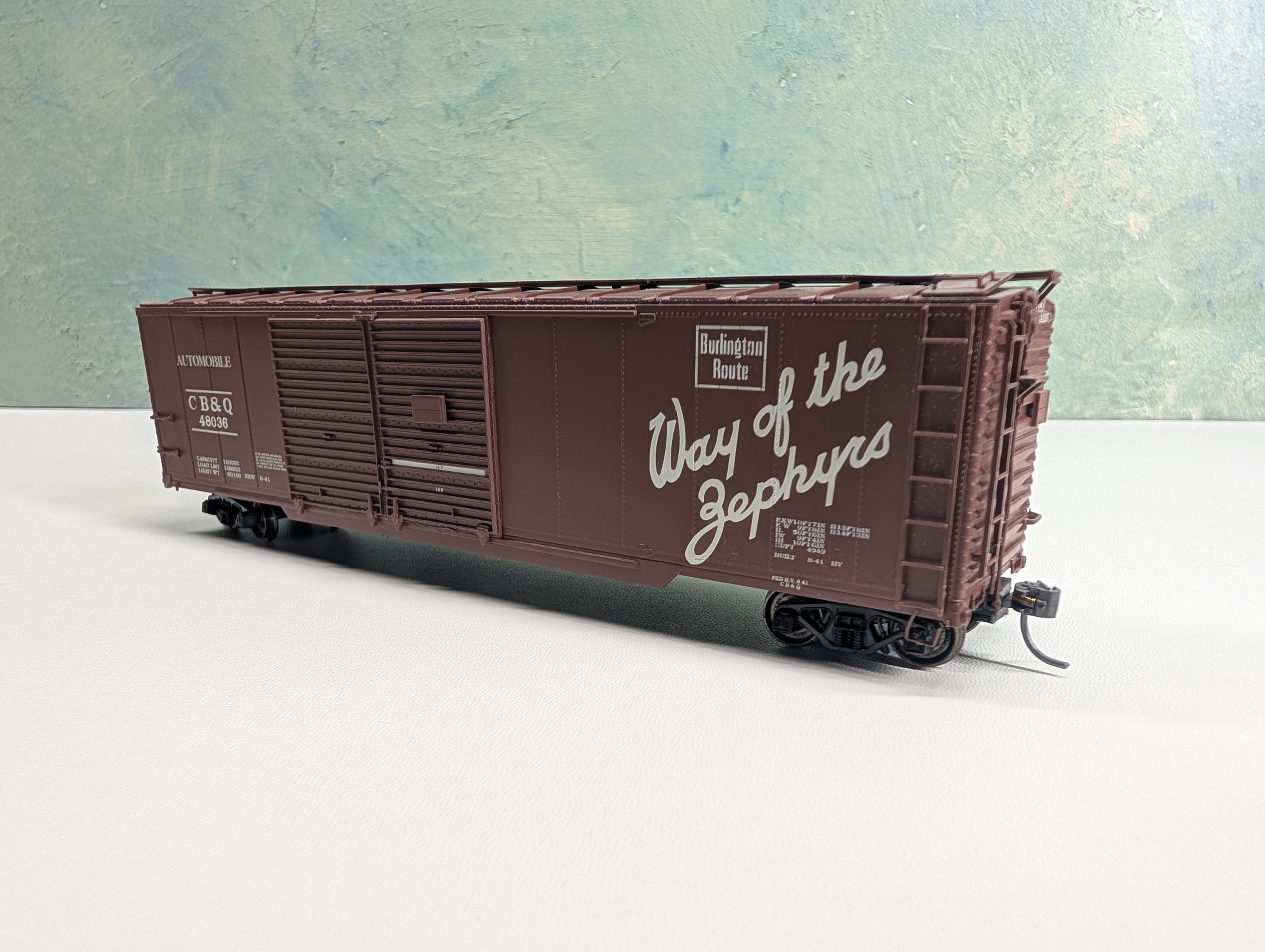 USED Life-Like HO Scale 50' DD Box Car Proto Burlington CB&Q #48036 Metal Wheels