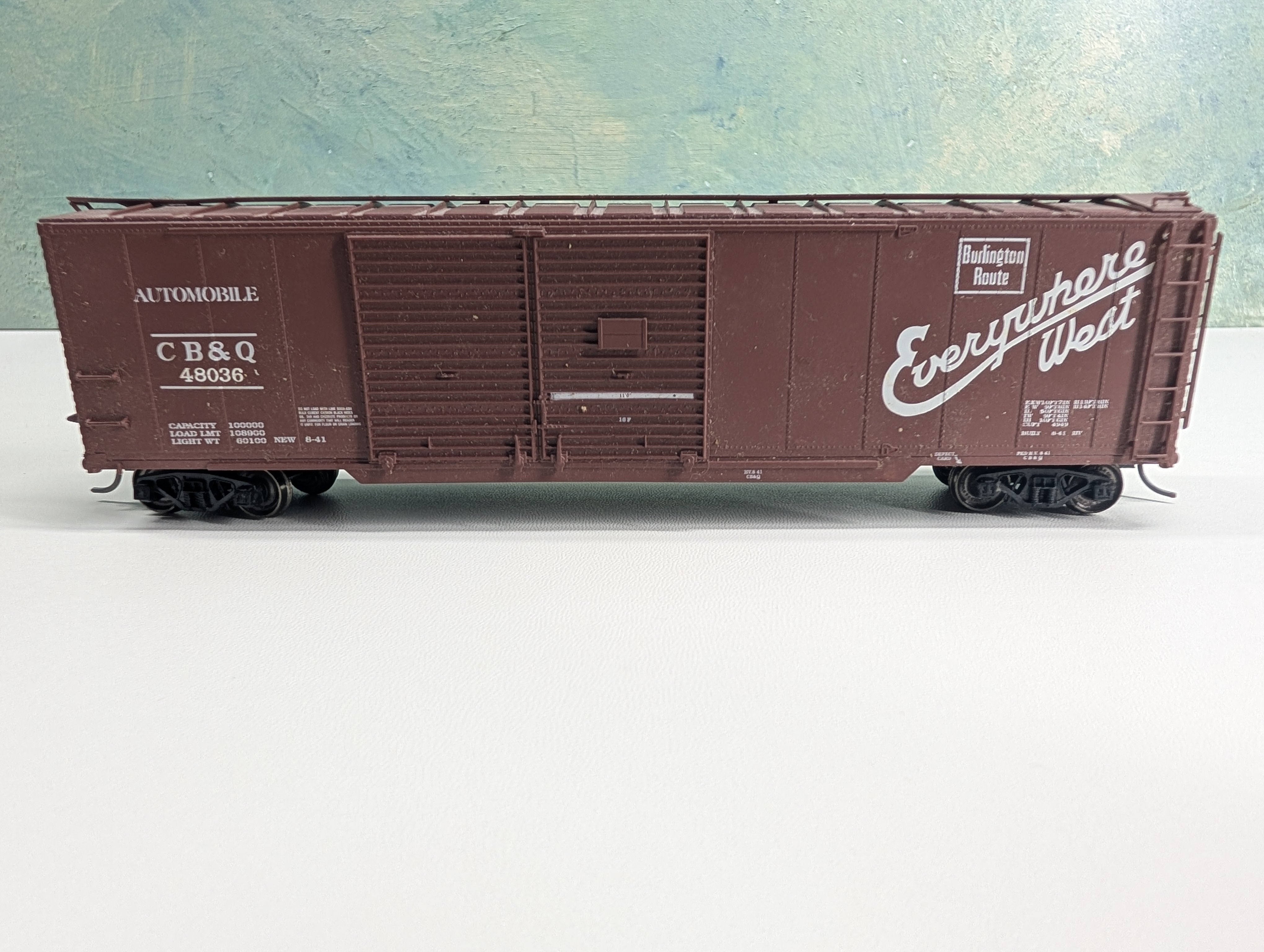 USED Life-Like HO Scale 50' DD Box Car Proto Burlington CB&Q #48036 Metal Wheels