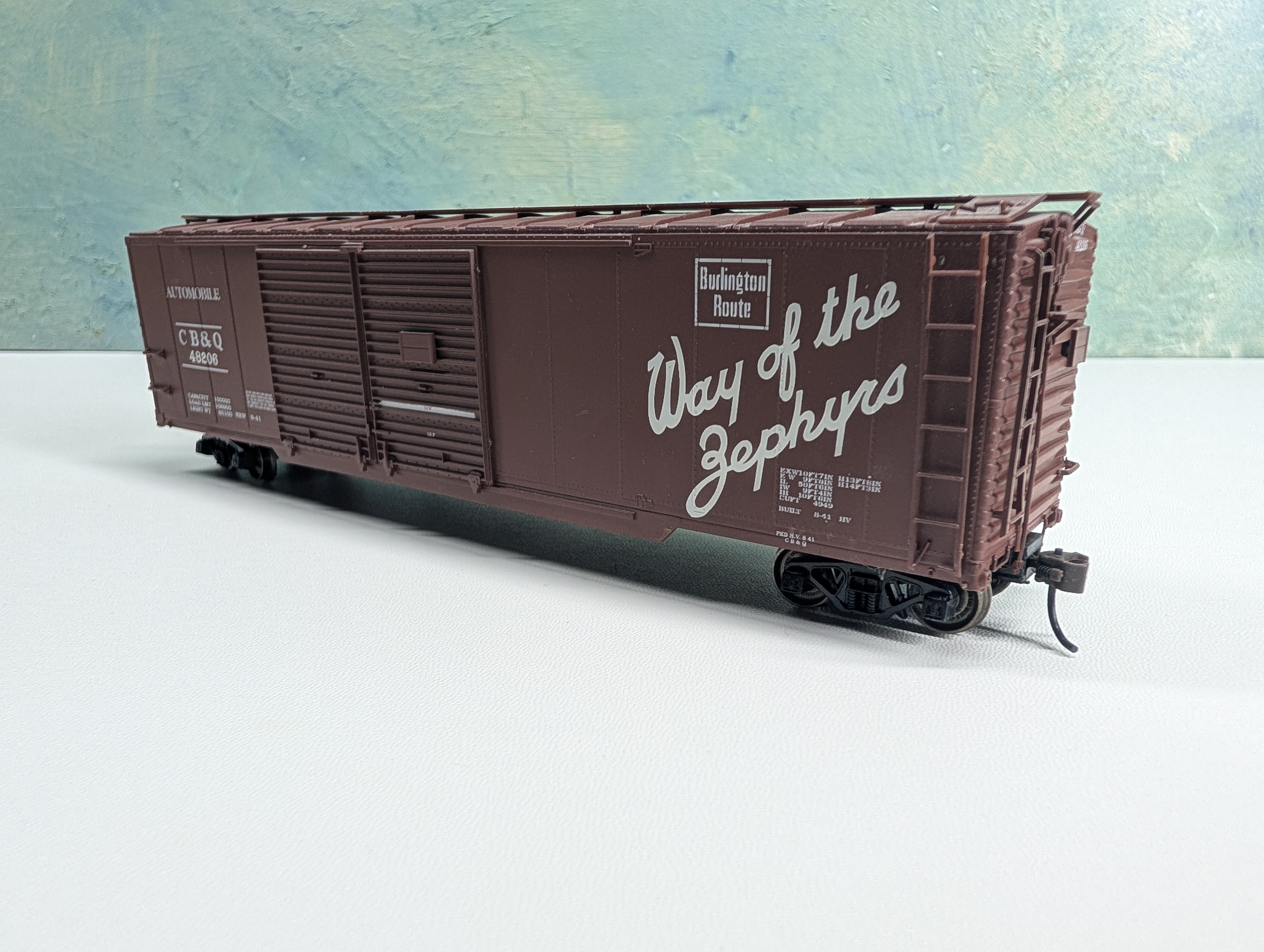 USED Life-Like HO Scale 50' DD Box Car Proto Burlington CB&Q #48206 Metal Wheels