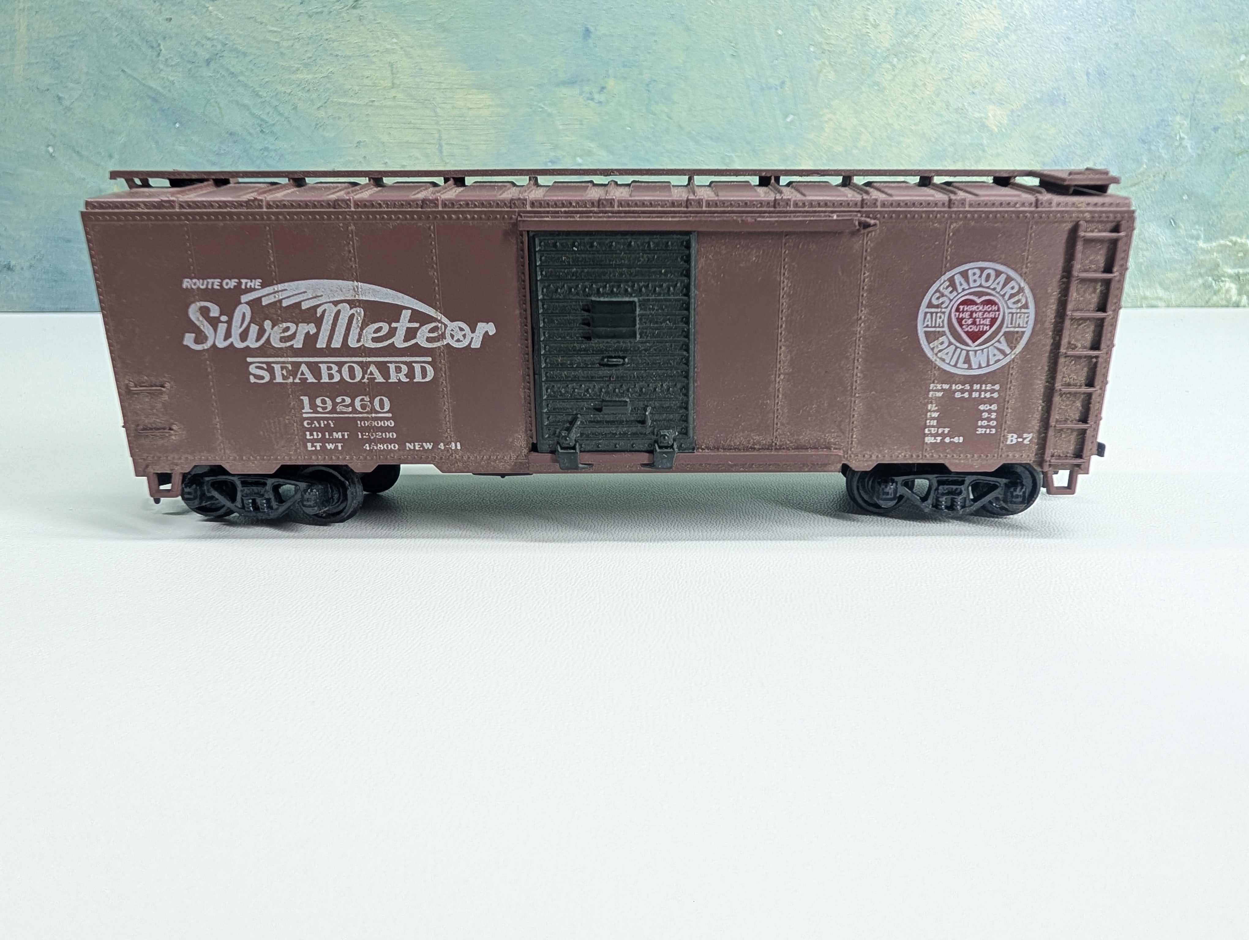 USED Athearn HO Scale 40' Box Car Seaboard Air Line #19260 Silver Meteor