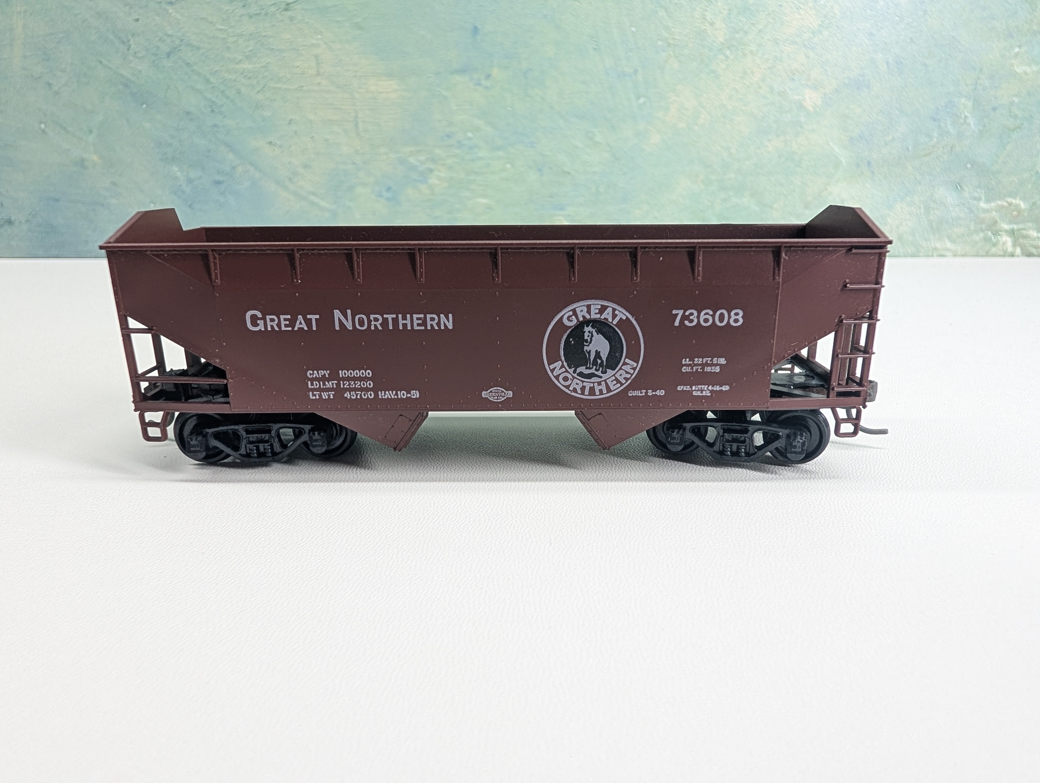 USED Athearn HO Scale 2 Bay Hopper Great Northern GN #73608