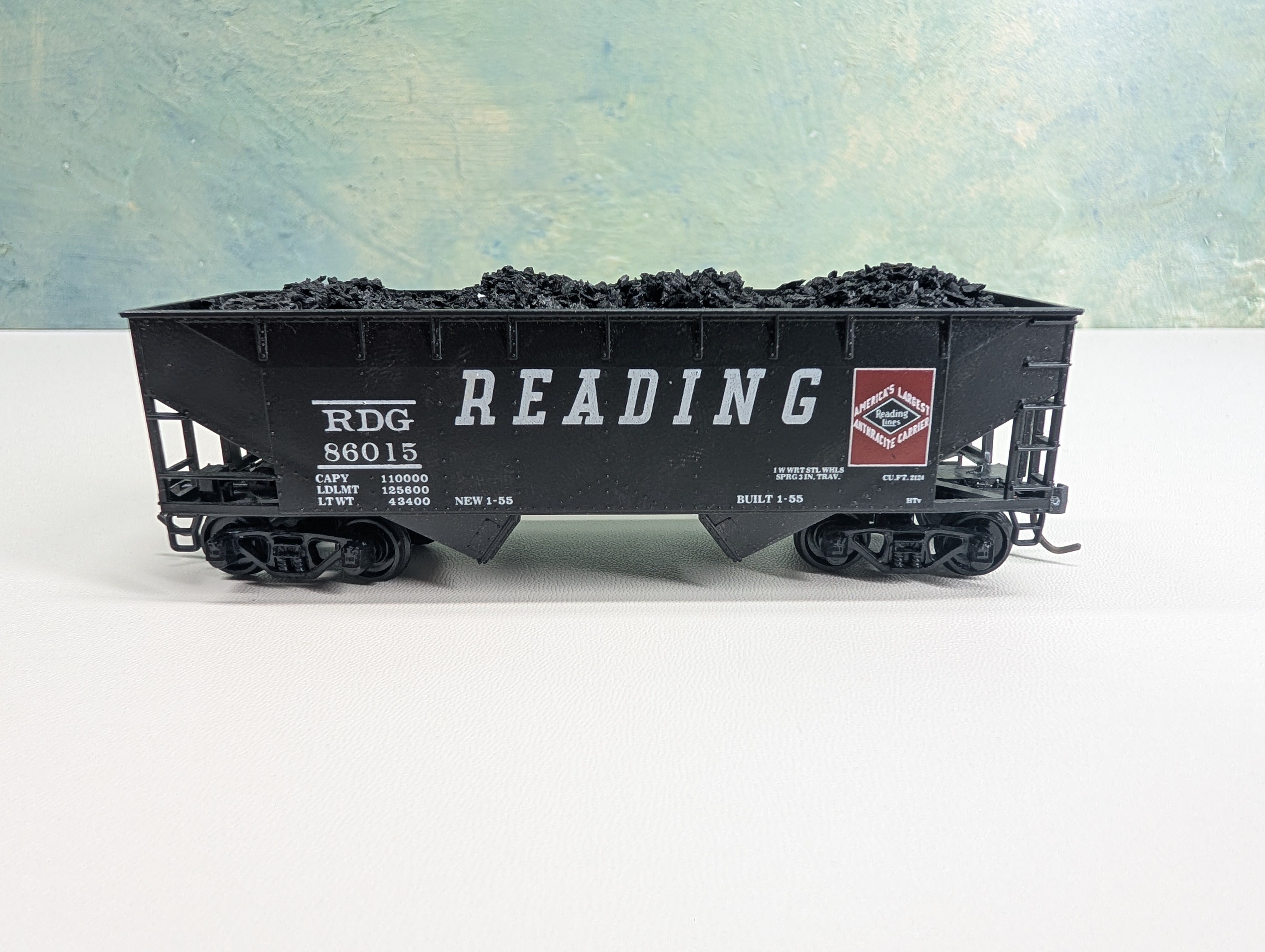 USED Athearn HO Scale 2 Bay Hopper Reading RDG #86015 w/ Load