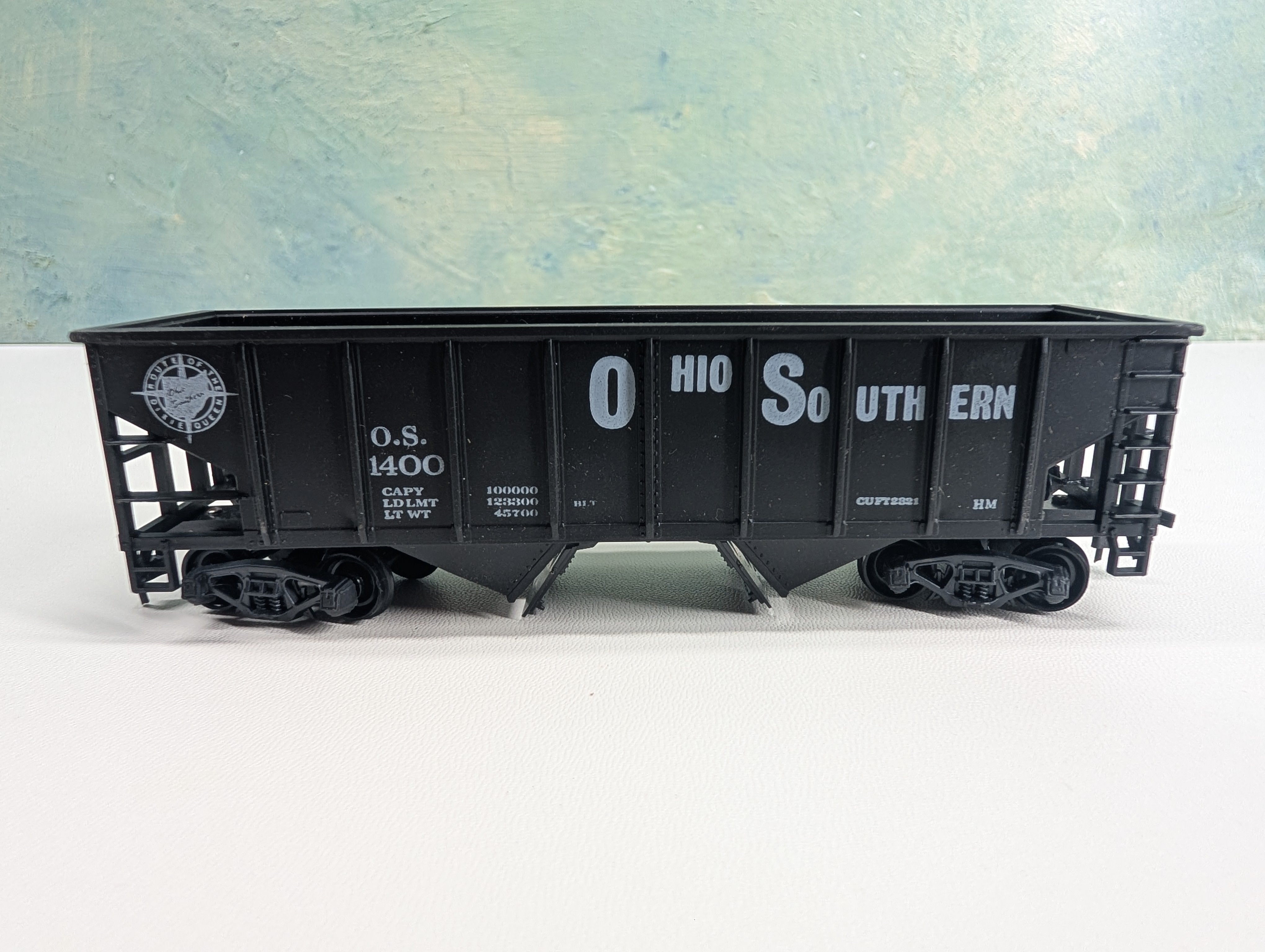 USED TRAIN MINIATURE HO Scale 36' Ribbed Hopper Ohio Southern OS #1400