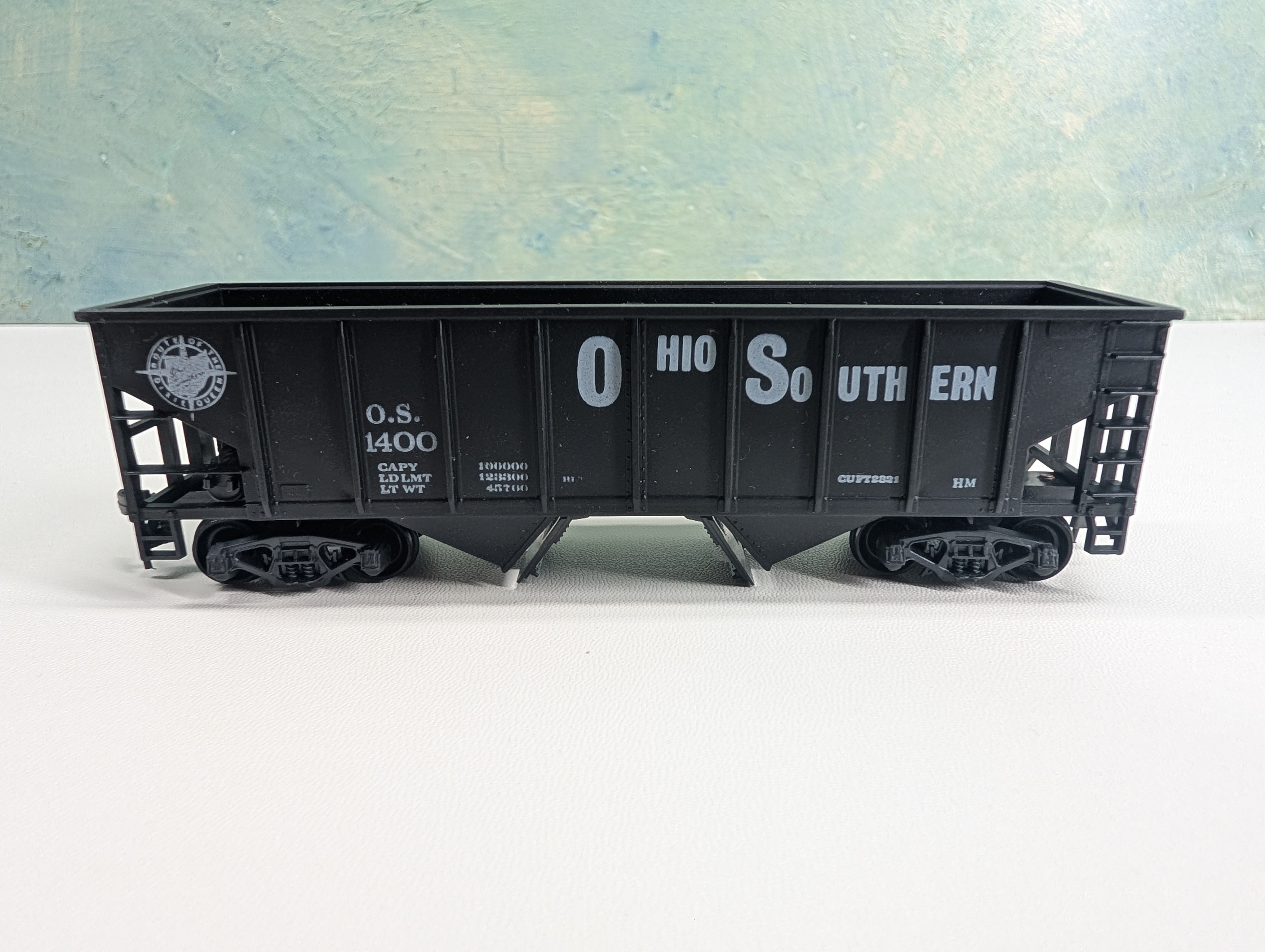 USED TRAIN MINIATURE HO Scale 36' Ribbed Hopper Ohio Southern OS #1400