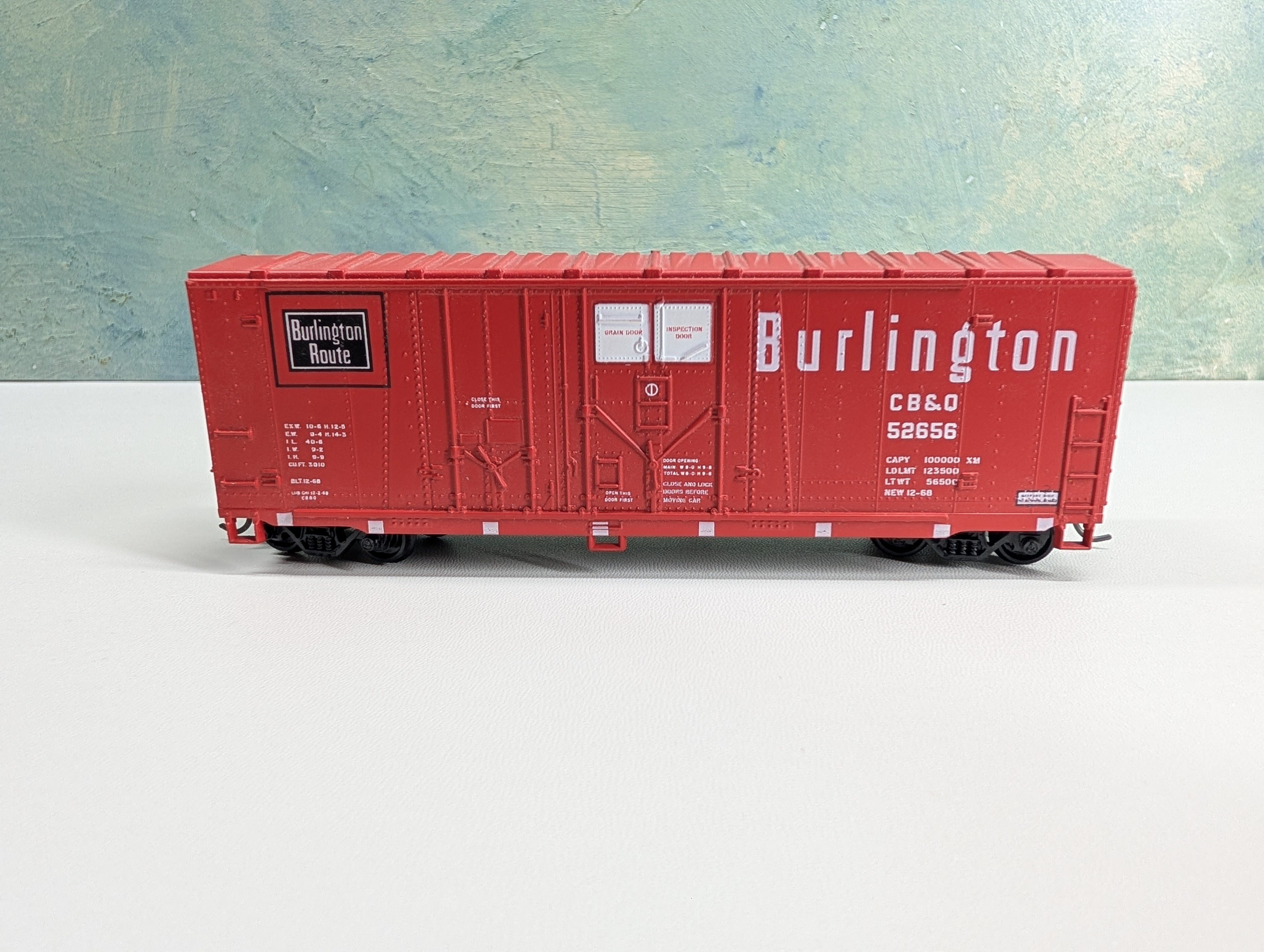 USED Athearn HO Scale 40' Box Car Burlington CB&Q #52656