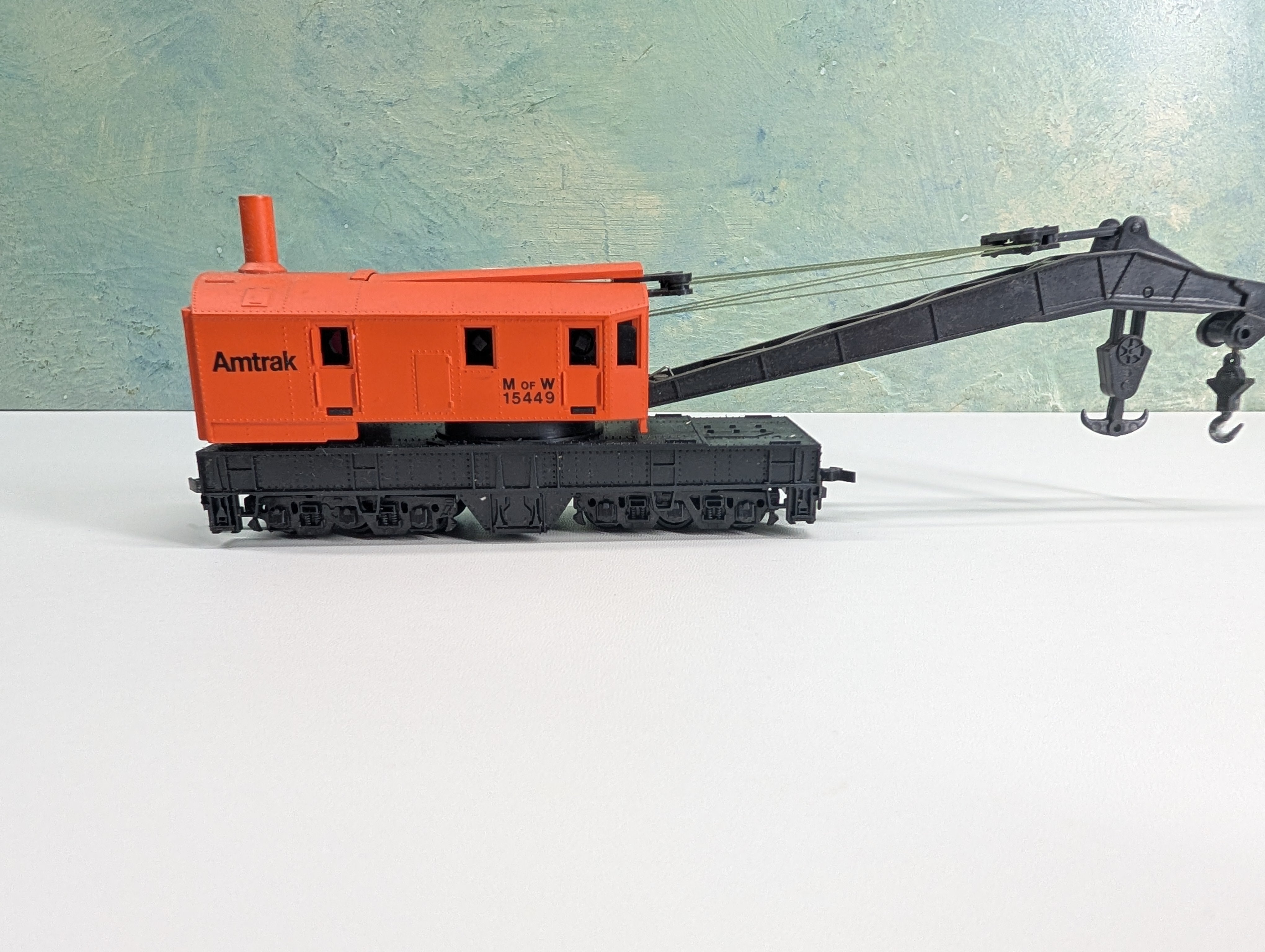 USED Bachmann HO Scale MOW Crane Car Amtrak #15449